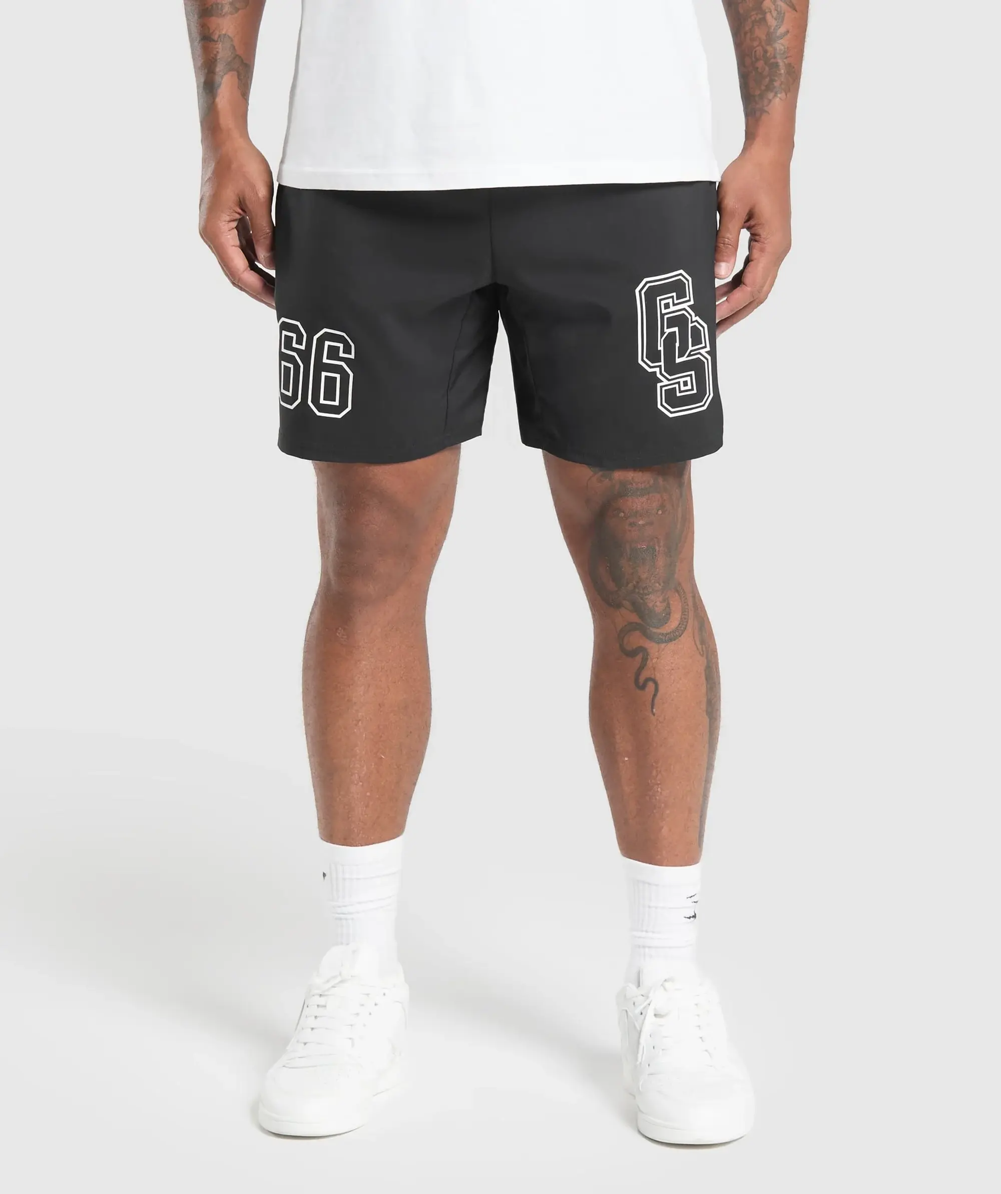 Gymshark Collegiate Graphic Shorts - Black