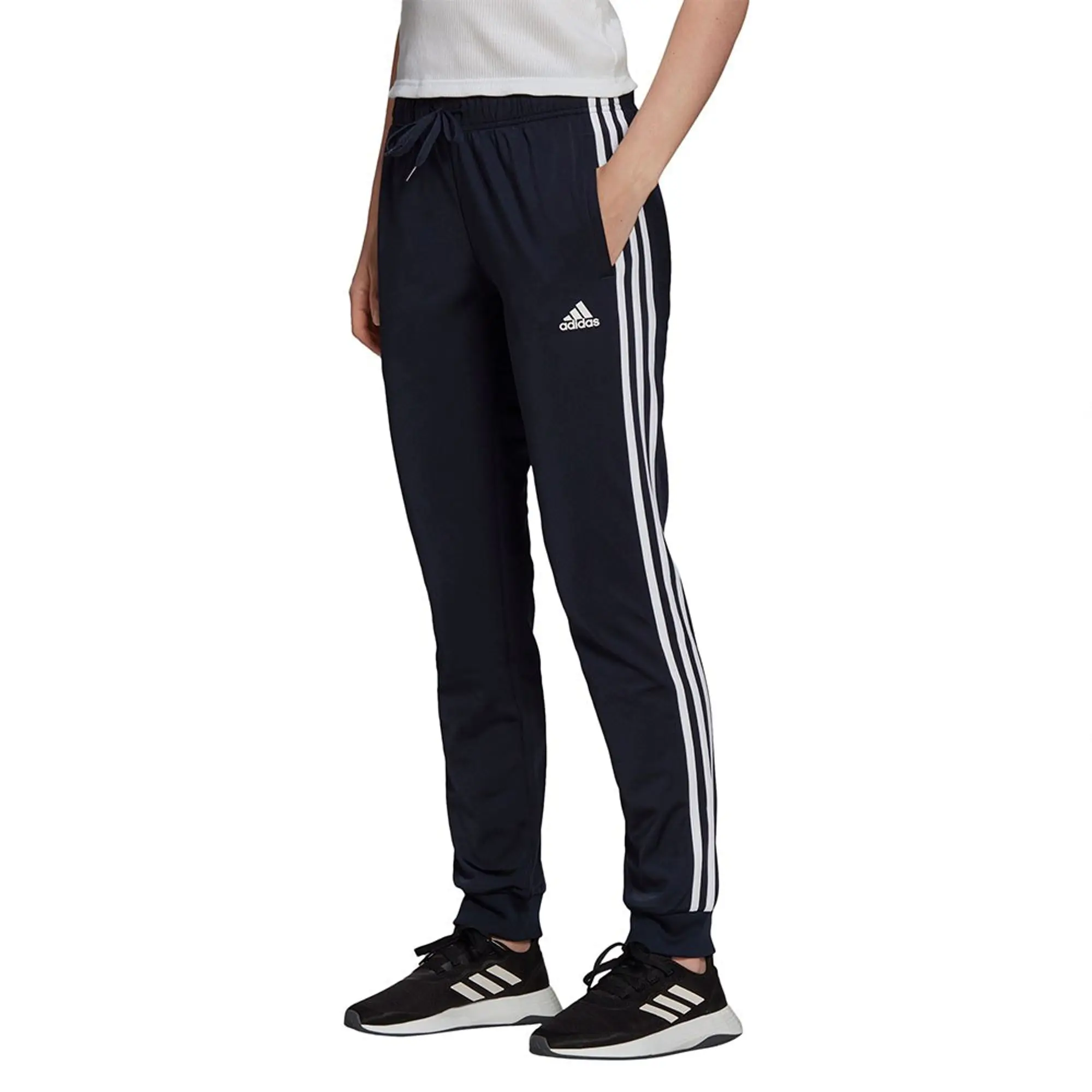 adidas  Primegreen Essentials Warm-Up Slim Tapered 3-Stripes Track Track  women's Sportswear in Marine