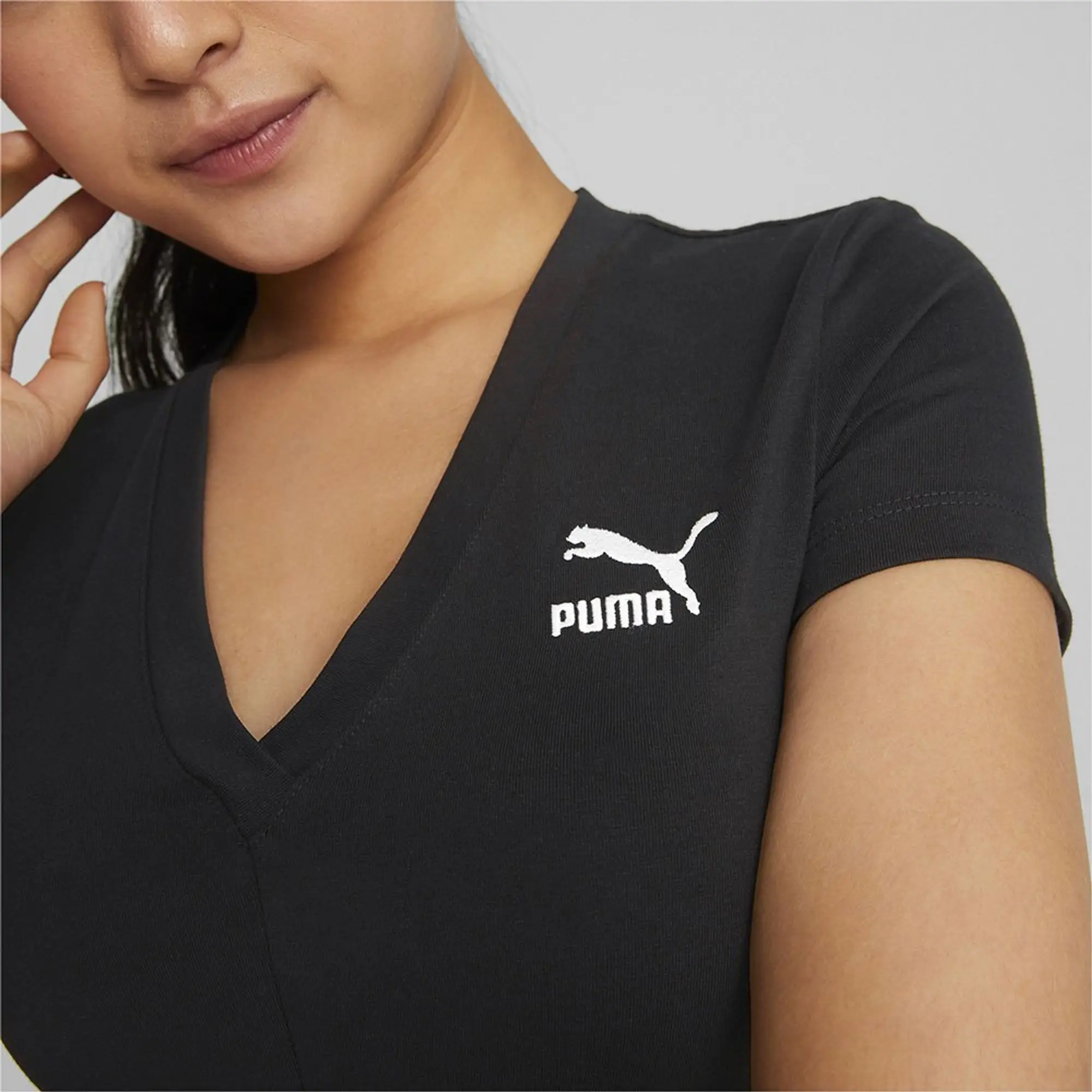 Puma Puma Sportstyle Classic V T Shirt Womens - Black