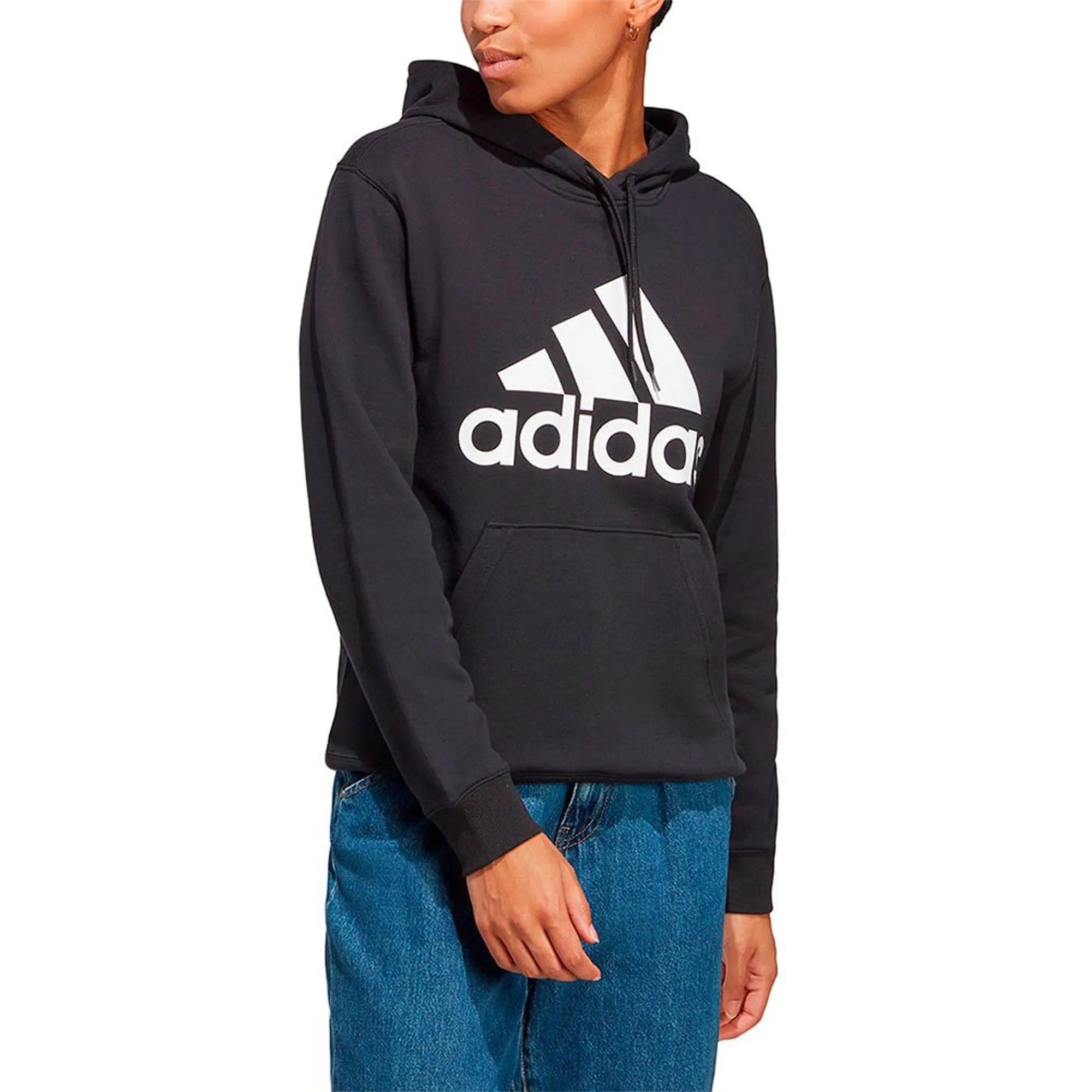 adidas Essentials Big Logo Regular French Terry Hoodie - Black