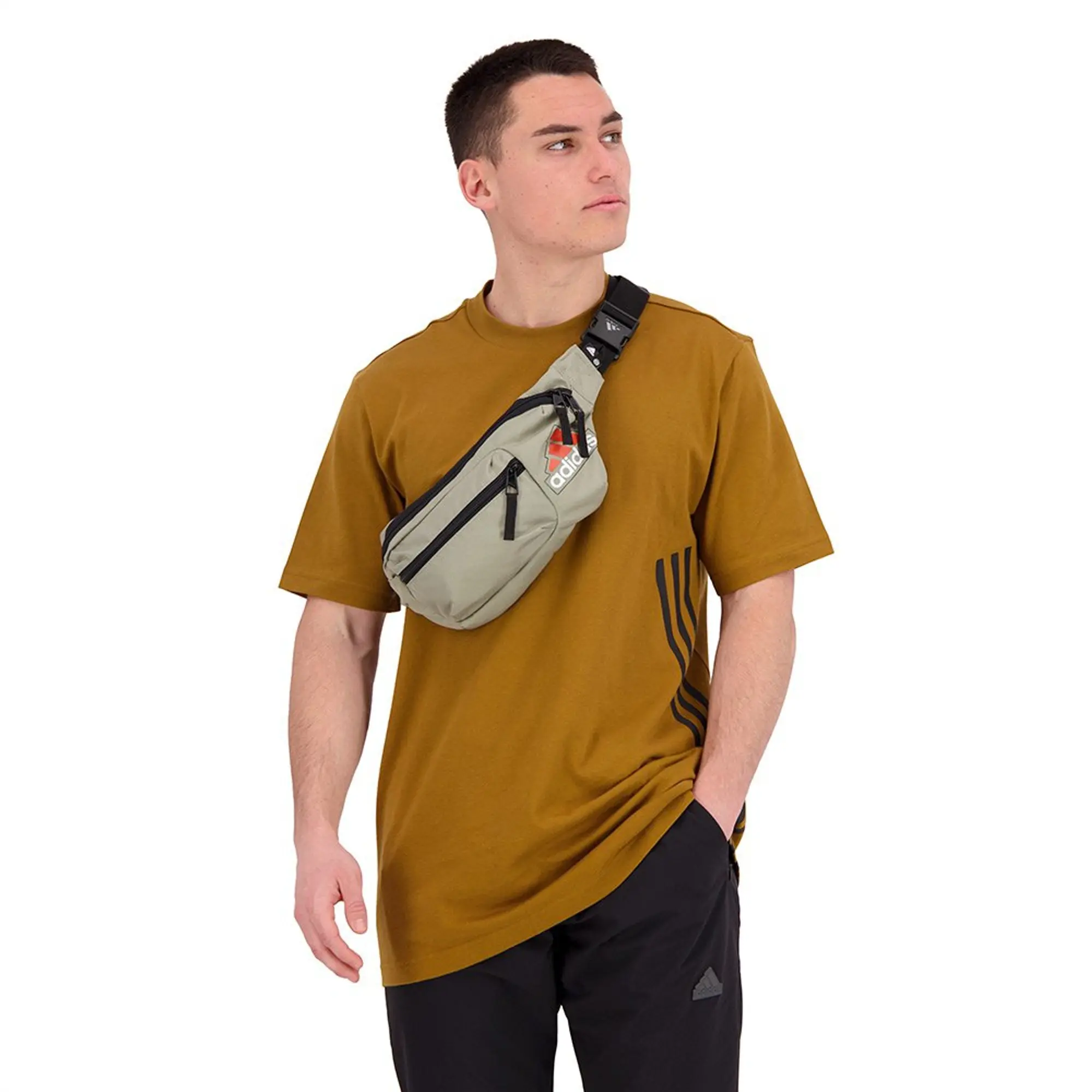 adidas  FI 3S T  men's T shirt in Kaki