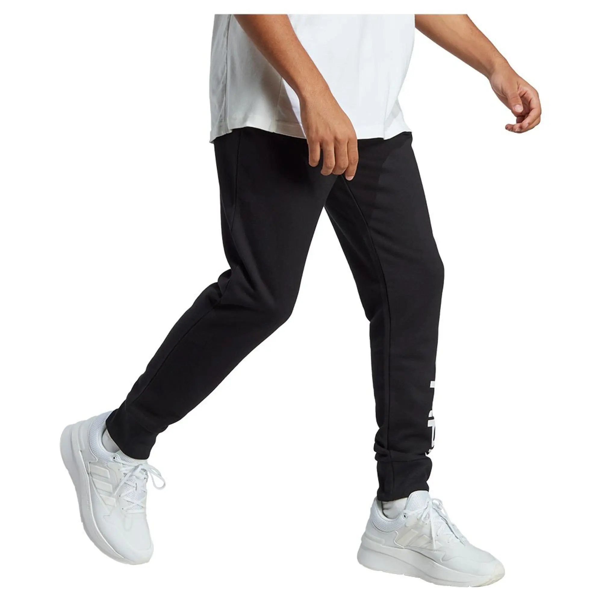 adidas Essentials French Terry Tapered Cuff Logo Joggers - Black