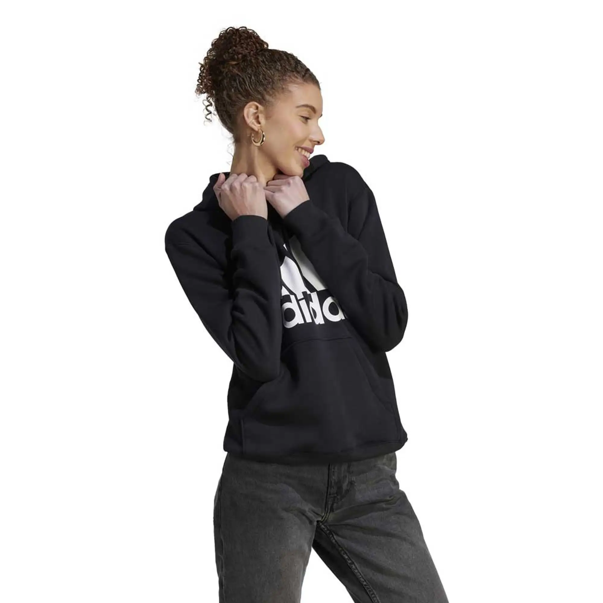adidas  Essentials Big Logo Regular Fleece Hoodie  women's Sweatshirt in Black