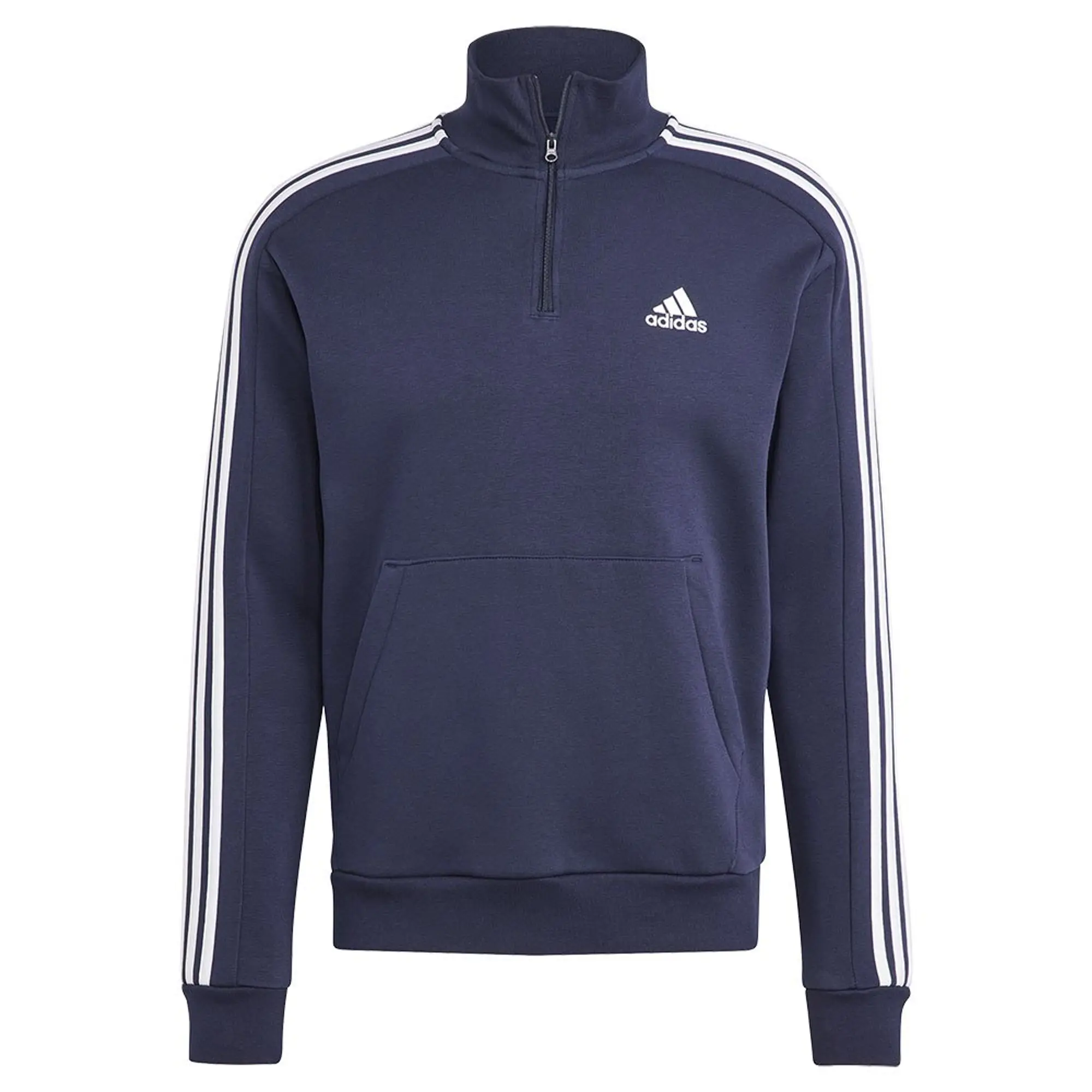 Manchester United x adidas Mens Essentials Fleece 3-Stripes 1/4 Zip Sweatshirt Navy
