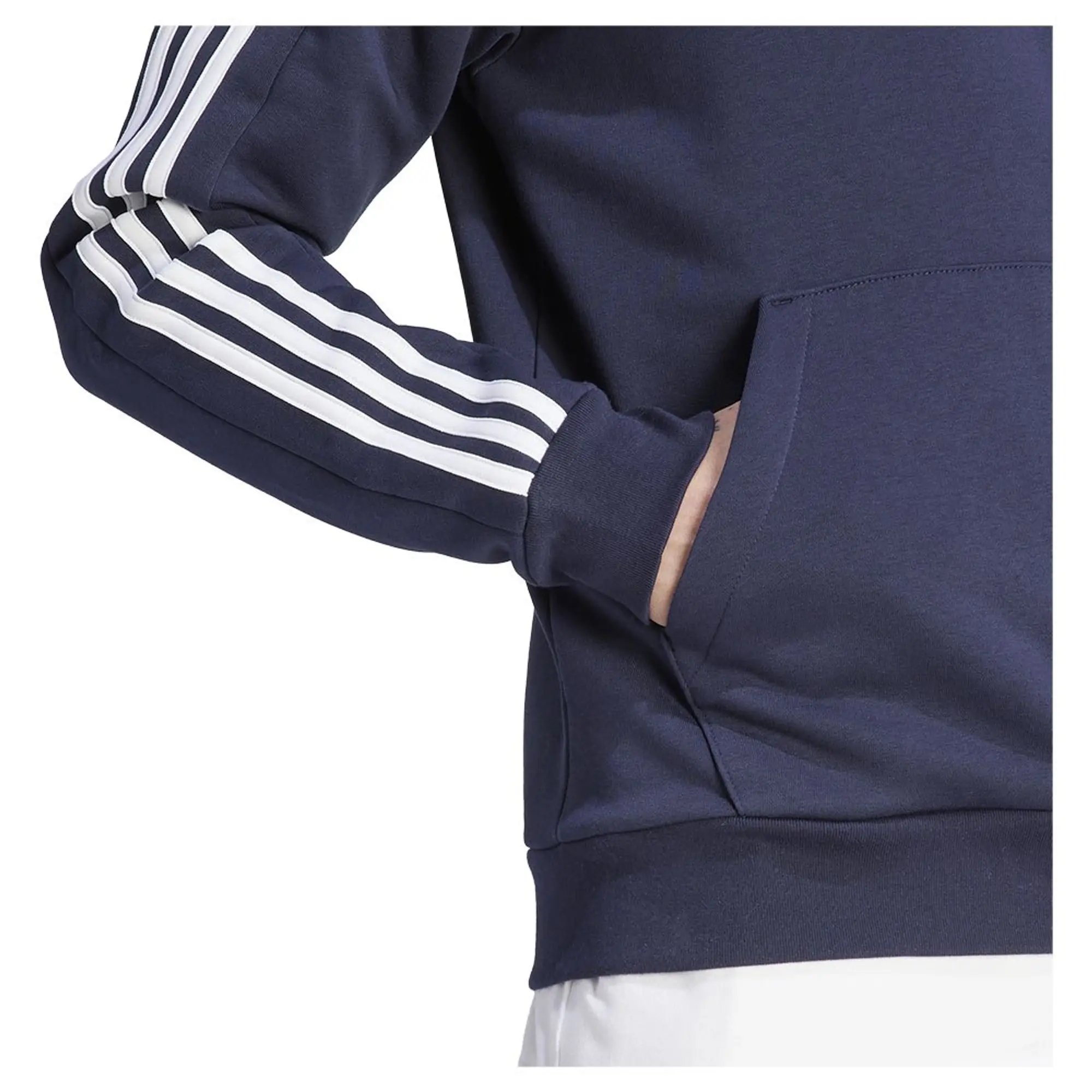 Manchester United x adidas Mens Essentials Fleece 3-Stripes 1/4 Zip Sweatshirt Navy