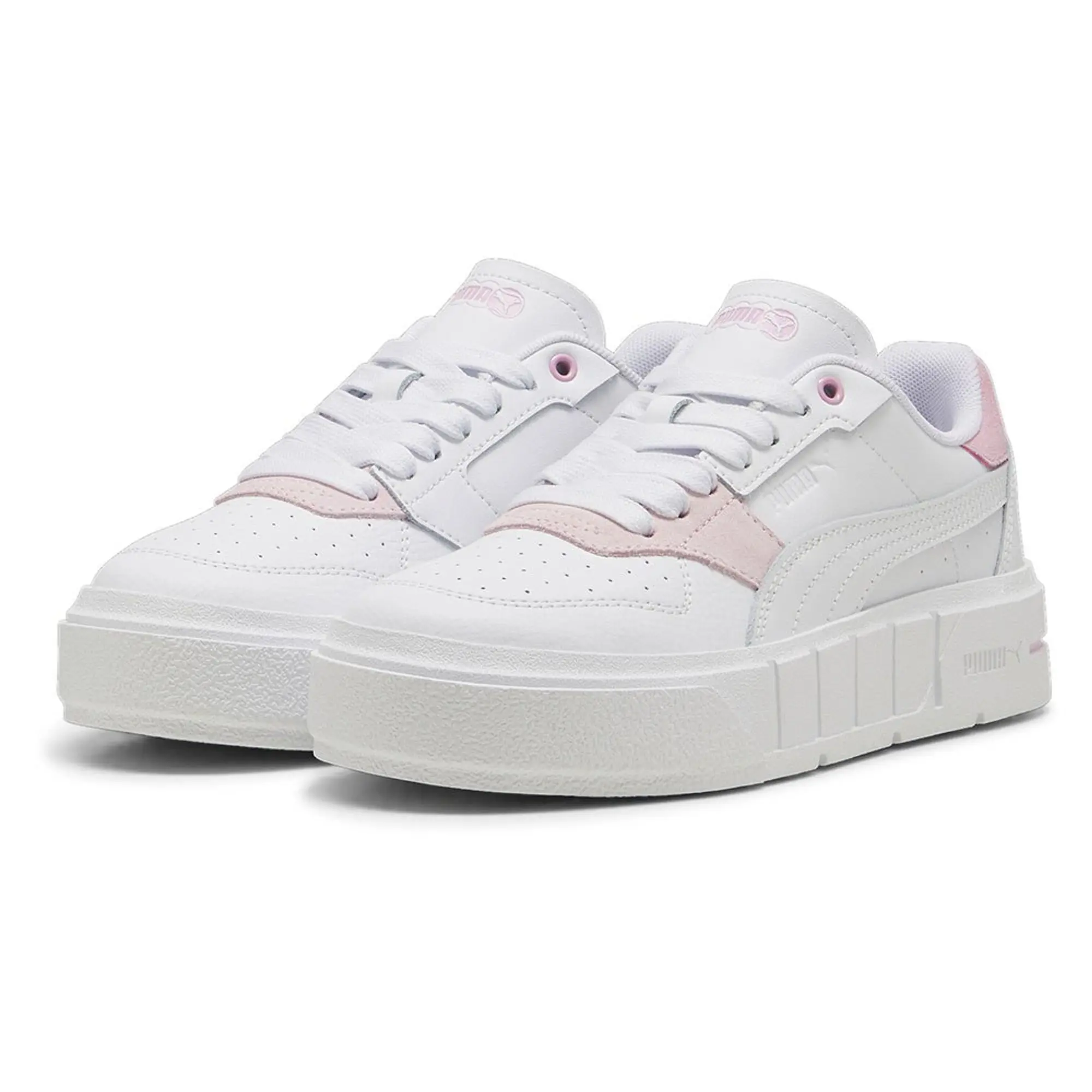 PUMA white & pink cali court match Girls Youth trainers