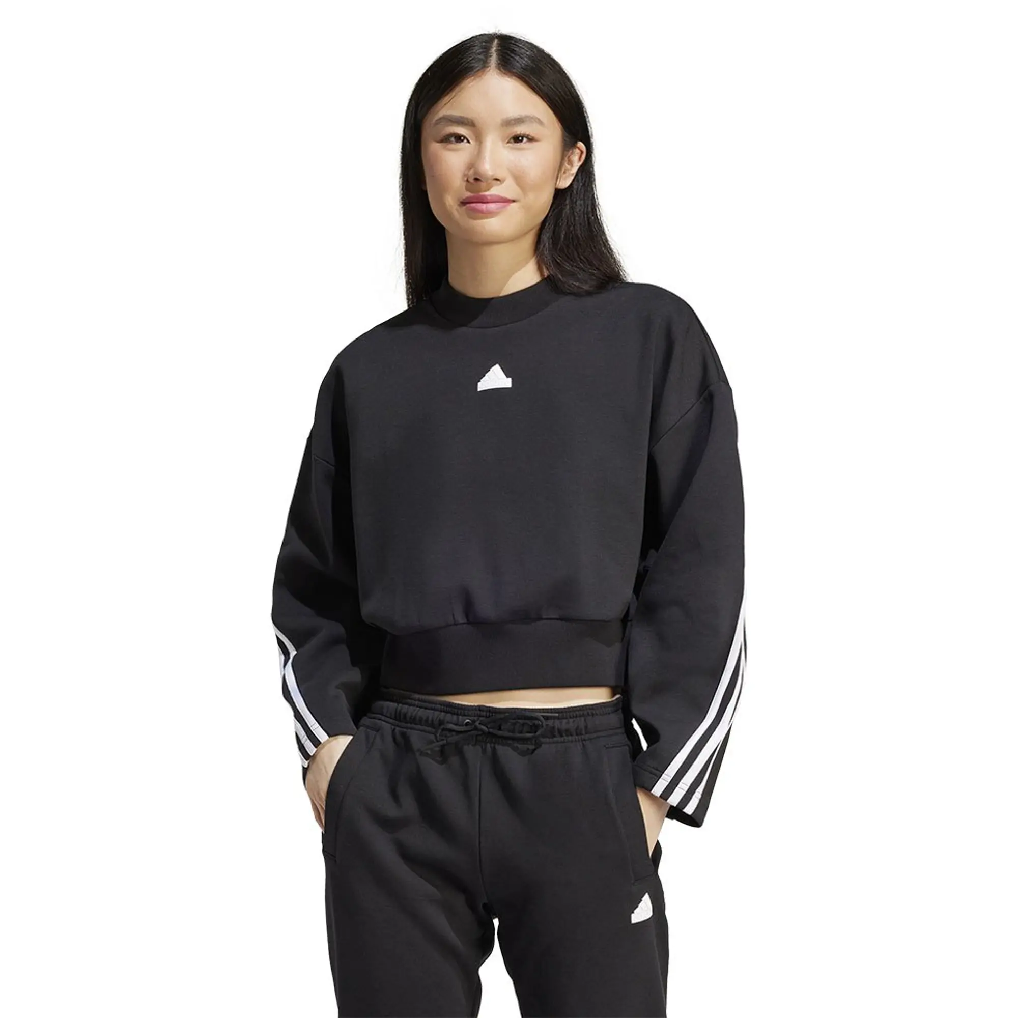 Manchester United x adidas Womens Future Icons 3-Stripes Sweatshirt Black
