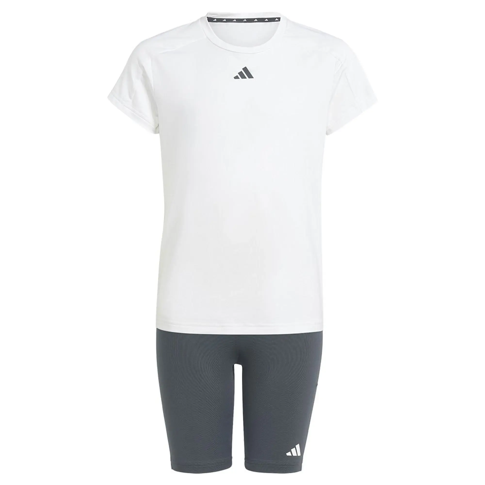 adidas Train Essentials Tee and Shorts Set Kids - White