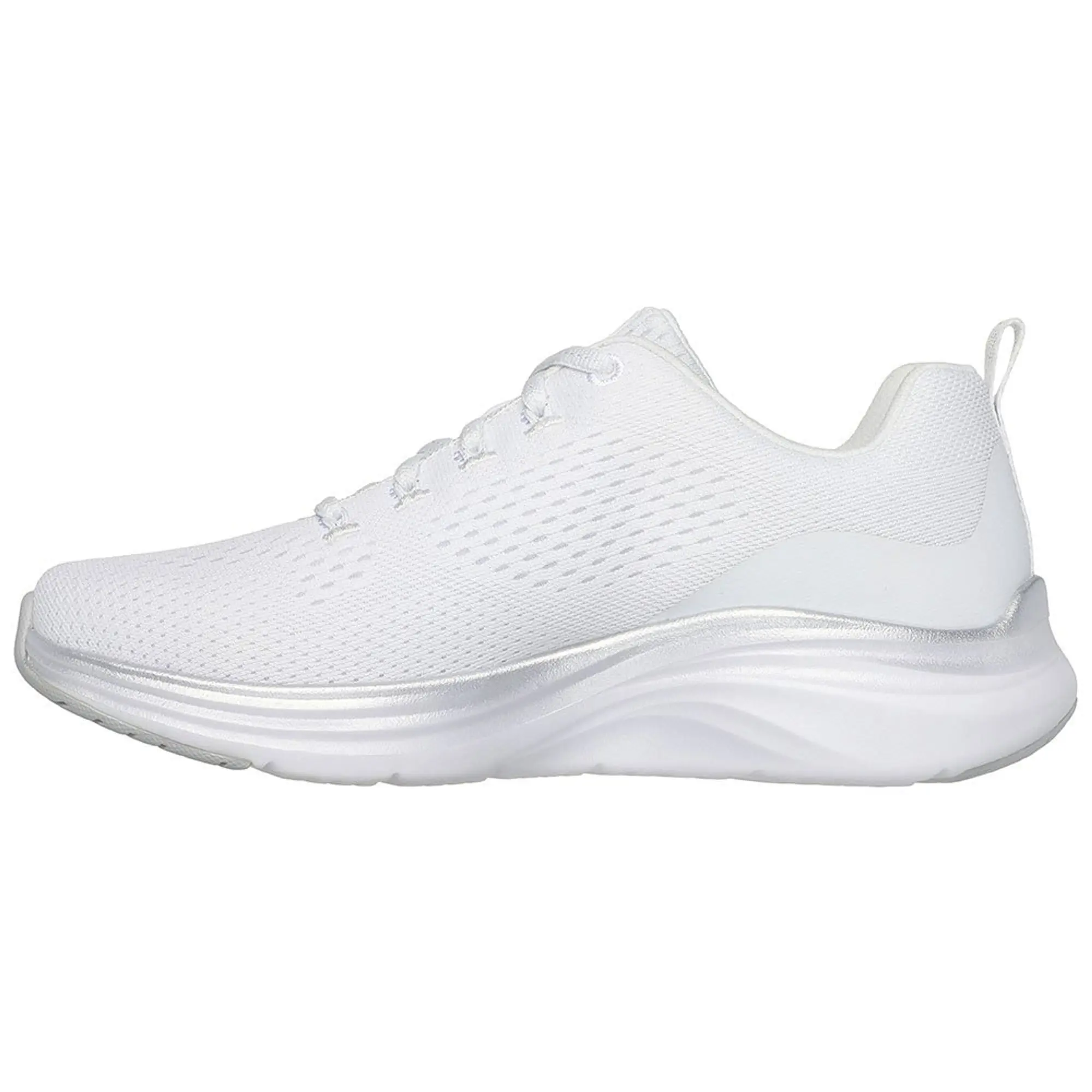 Skechers Women's Vapor Foam - Midnight Glimmer Sneaker in White/Silver
