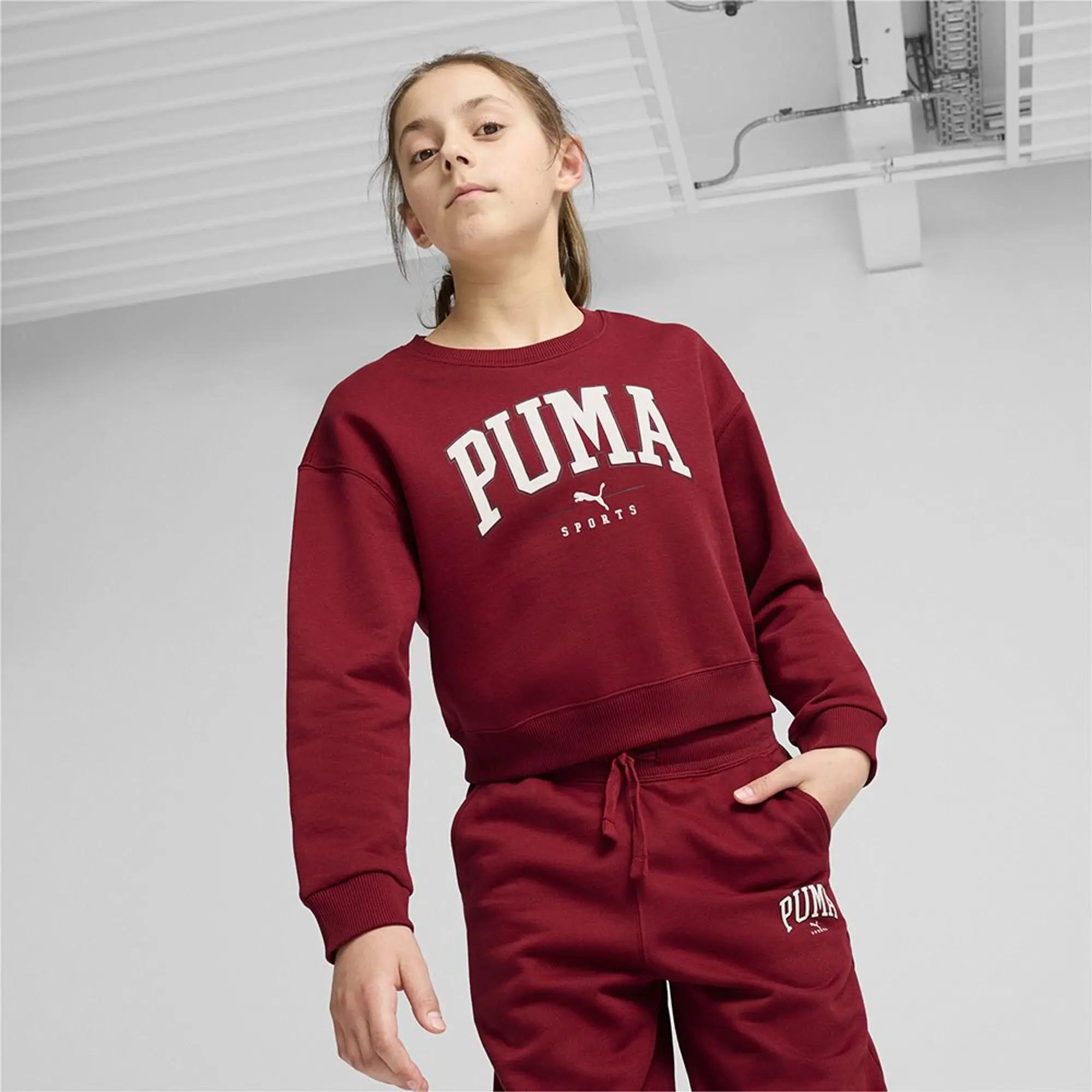 Puma Squad Crew Fl G Sweatshirt Unisex Kids - Red