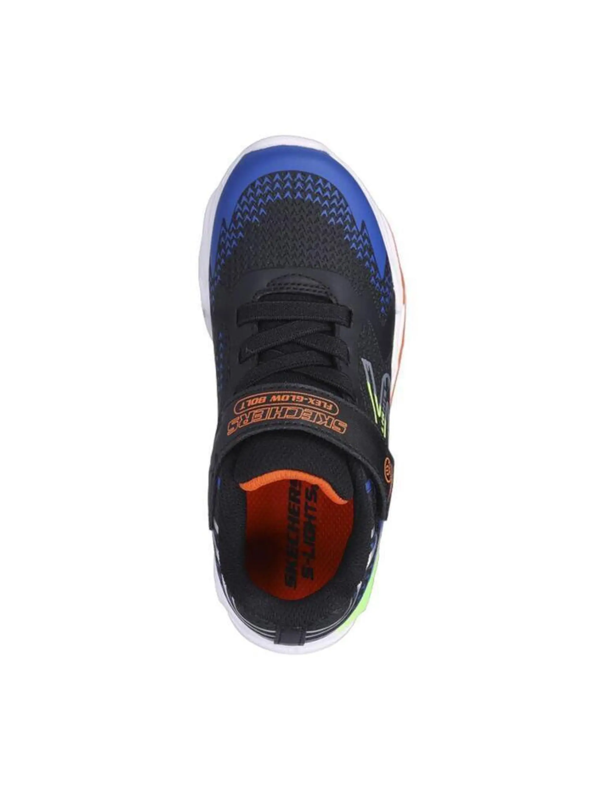 Skechers Boy's S Lights: Flex-Glow Bolt Sneaker in Black/Blue