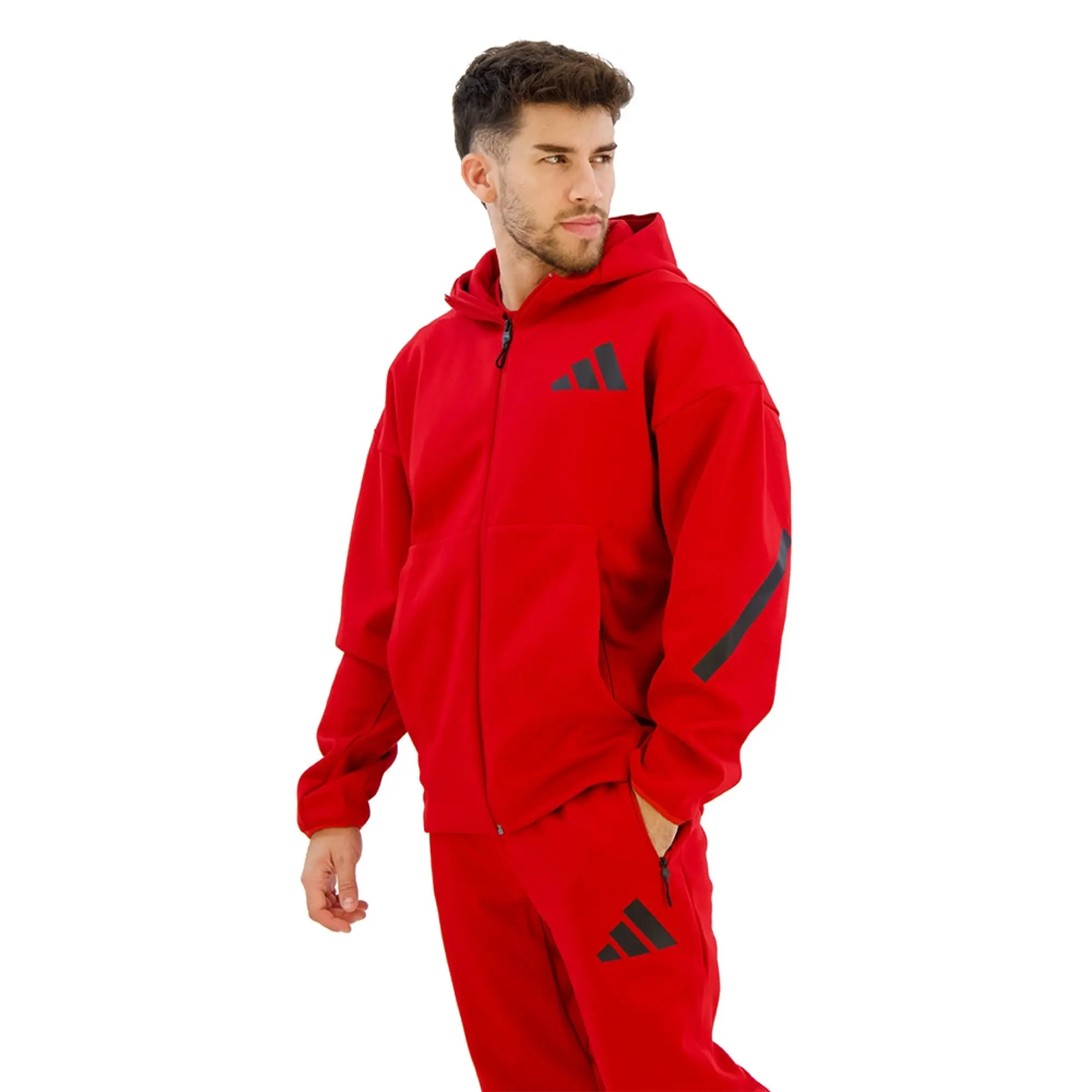 adidas Wales Z.N.E. Full Zip Hoodie - Red - Mens