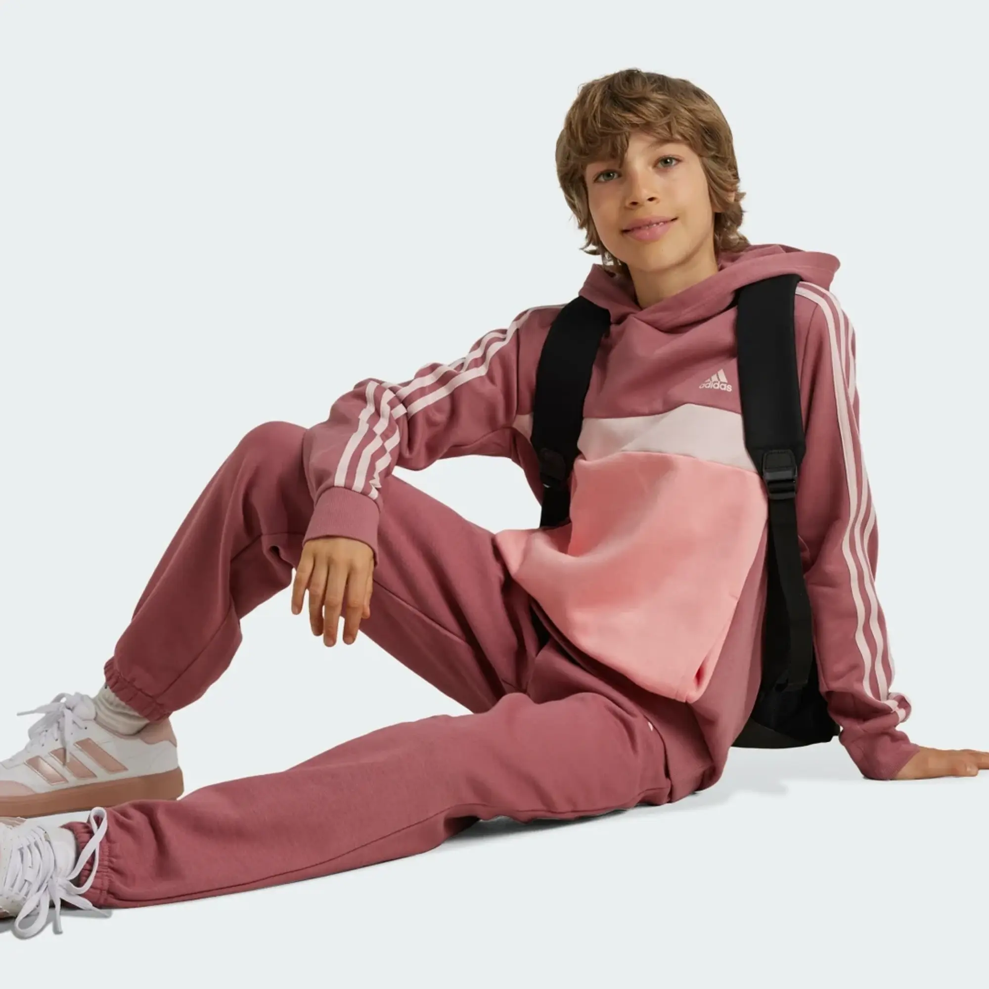 adidas Tiberio 3-Stripes Colorblock Fleece Hoodie Kids
