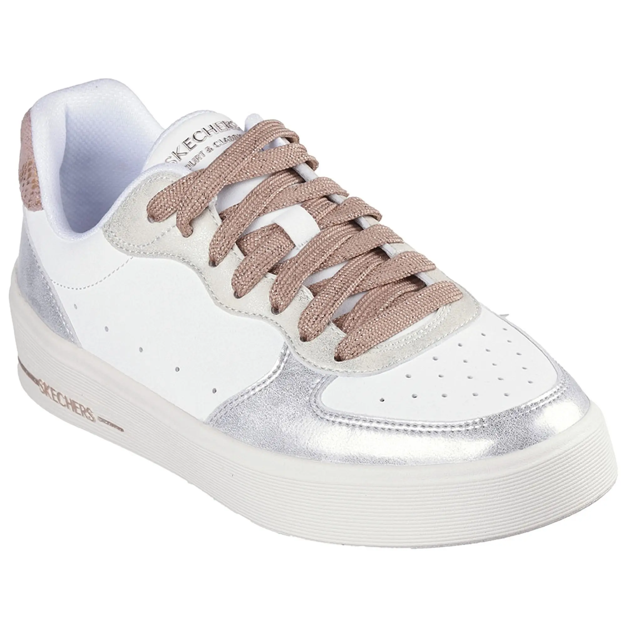 Skechers Women's Hiland - Soft Metals Sneaker in White