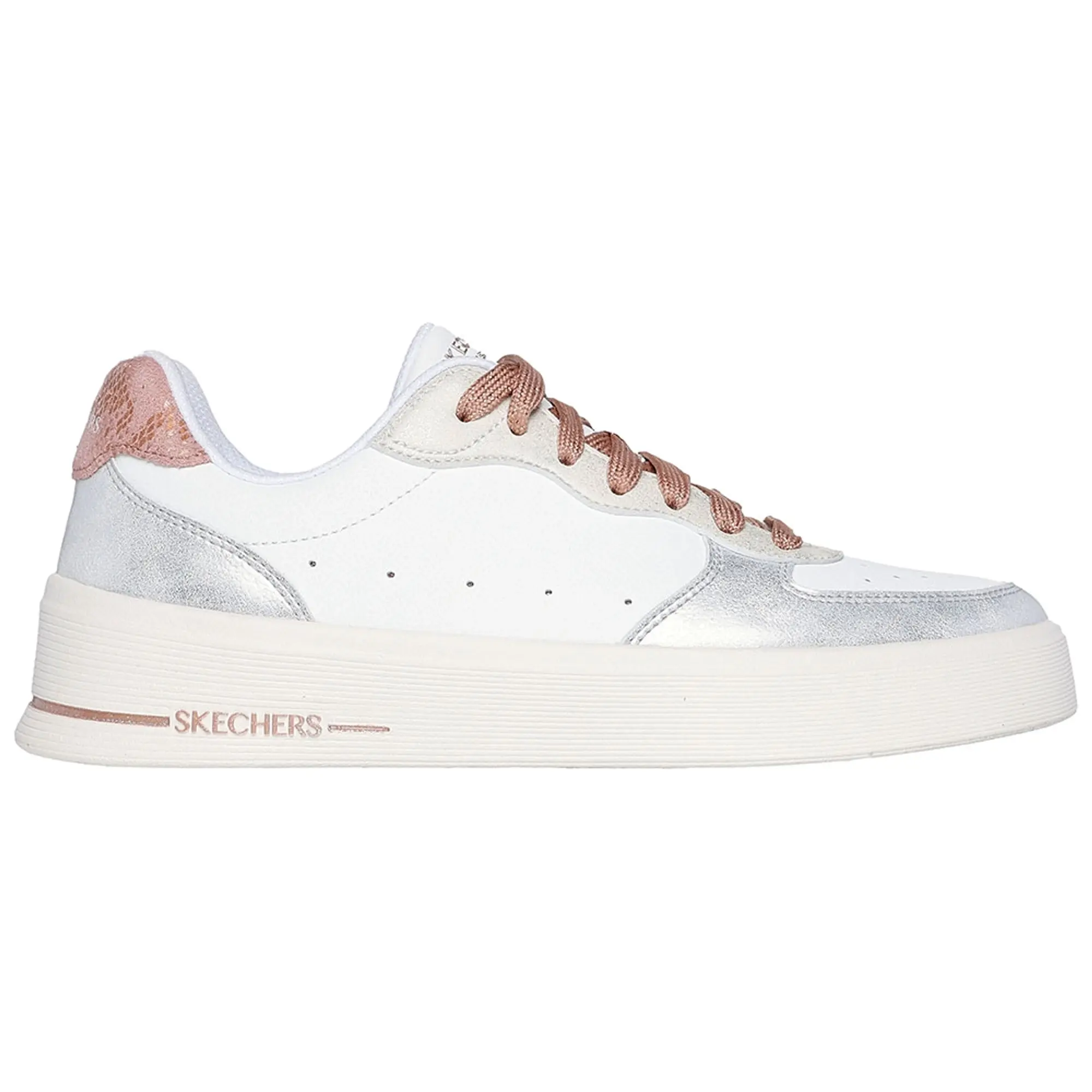 Skechers Women's Hiland - Soft Metals Sneaker in White