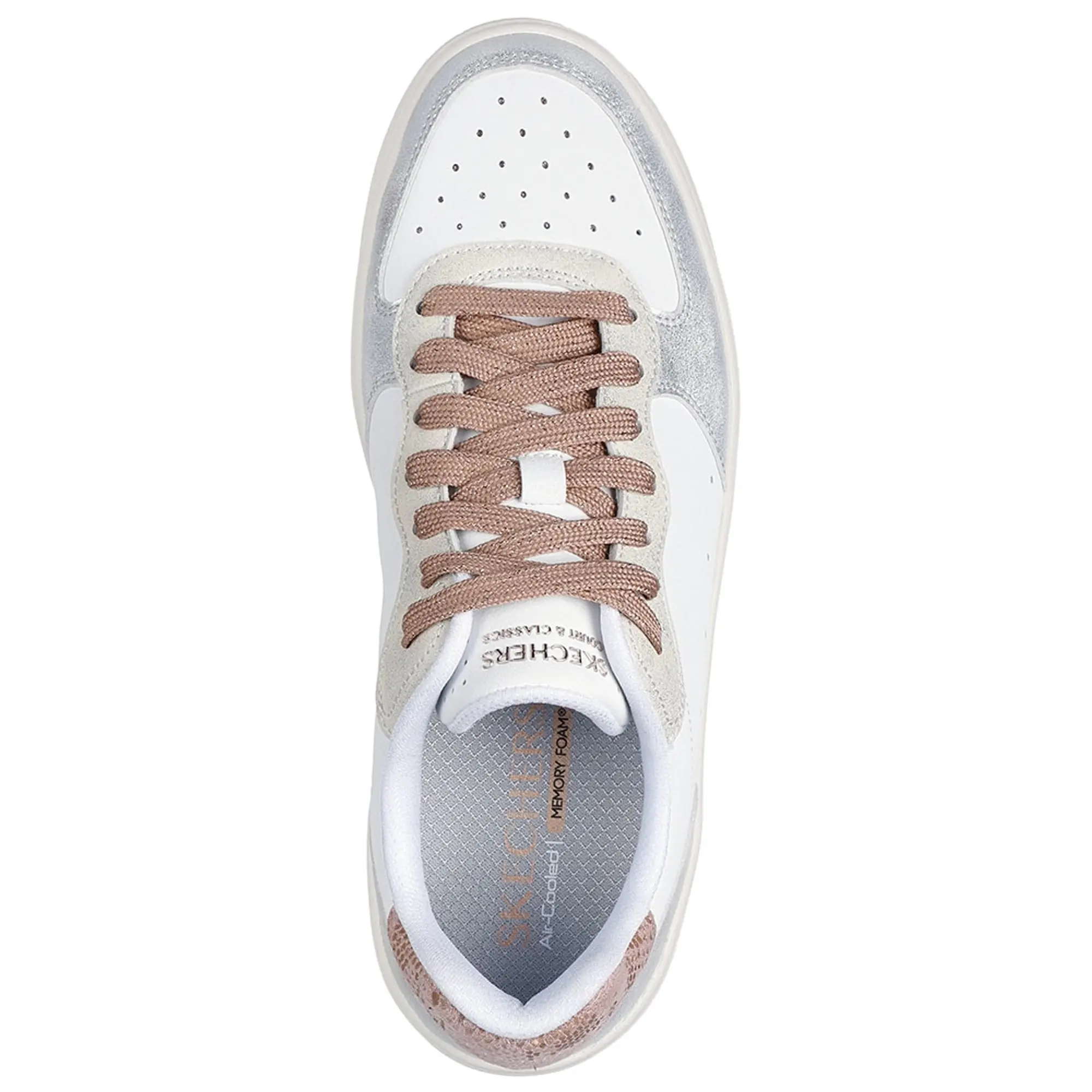 Skechers Women's Hiland - Soft Metals Sneaker in White