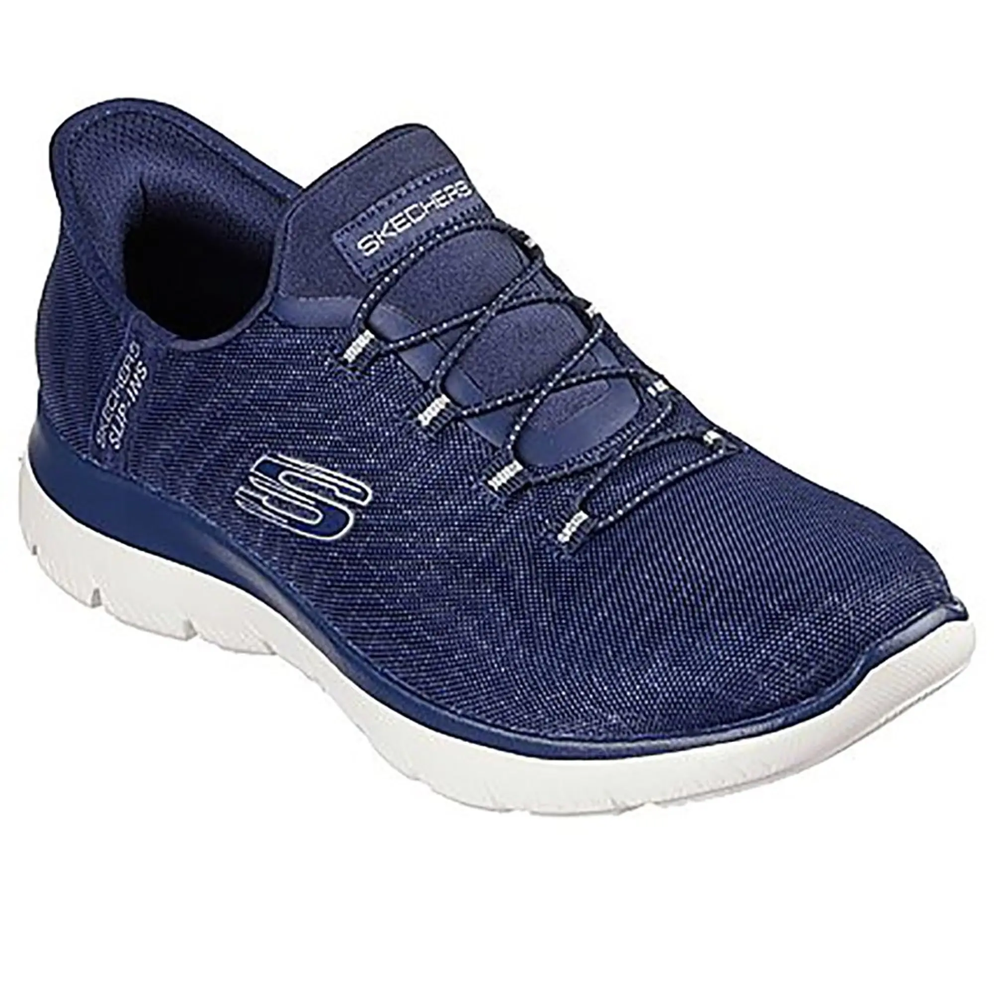 Skechers Women's Slip-ins: Summits - Classy Night Sneaker in Navy Blue/Silver