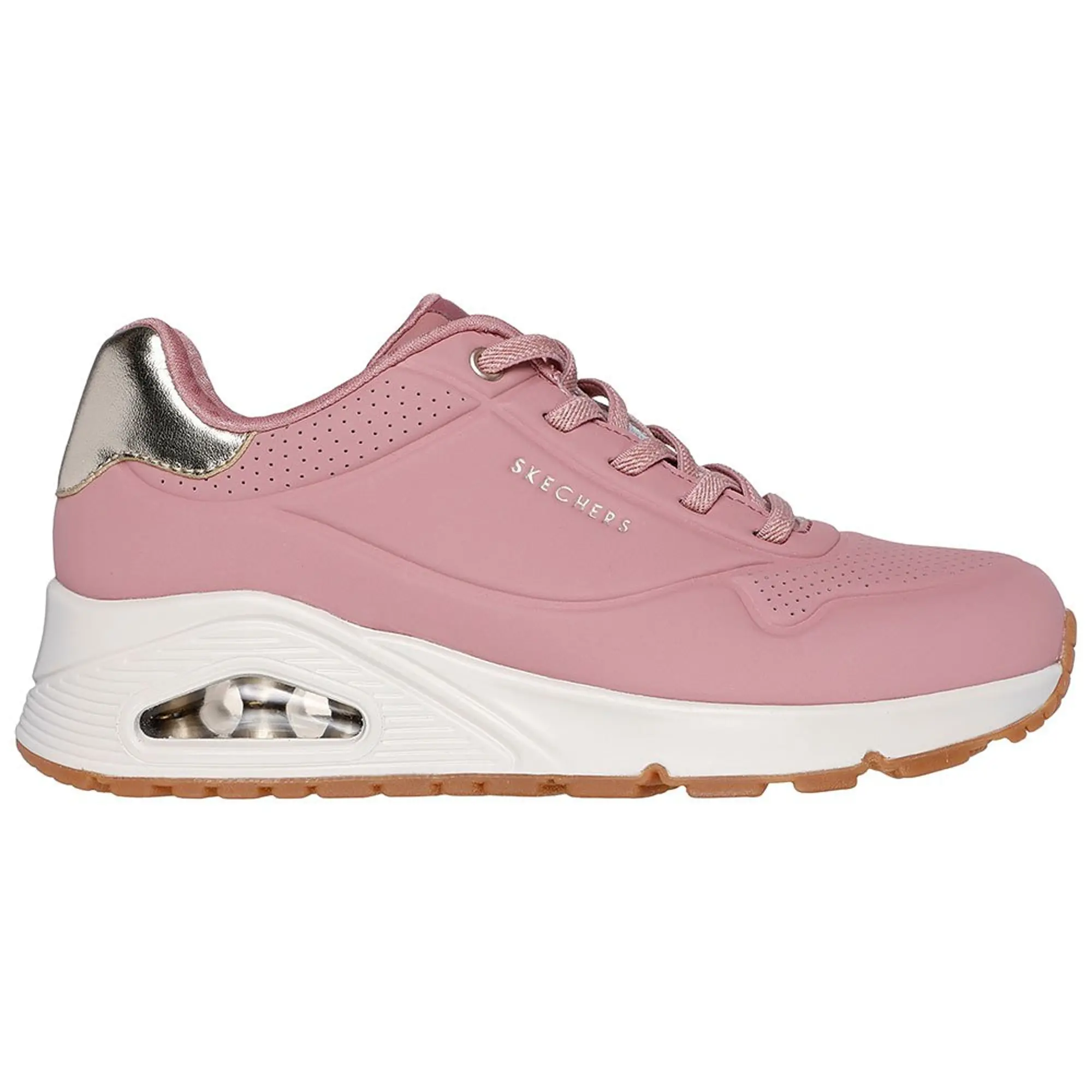 Skechers Women's Uno - Shimmer Away Sneaker in Rose