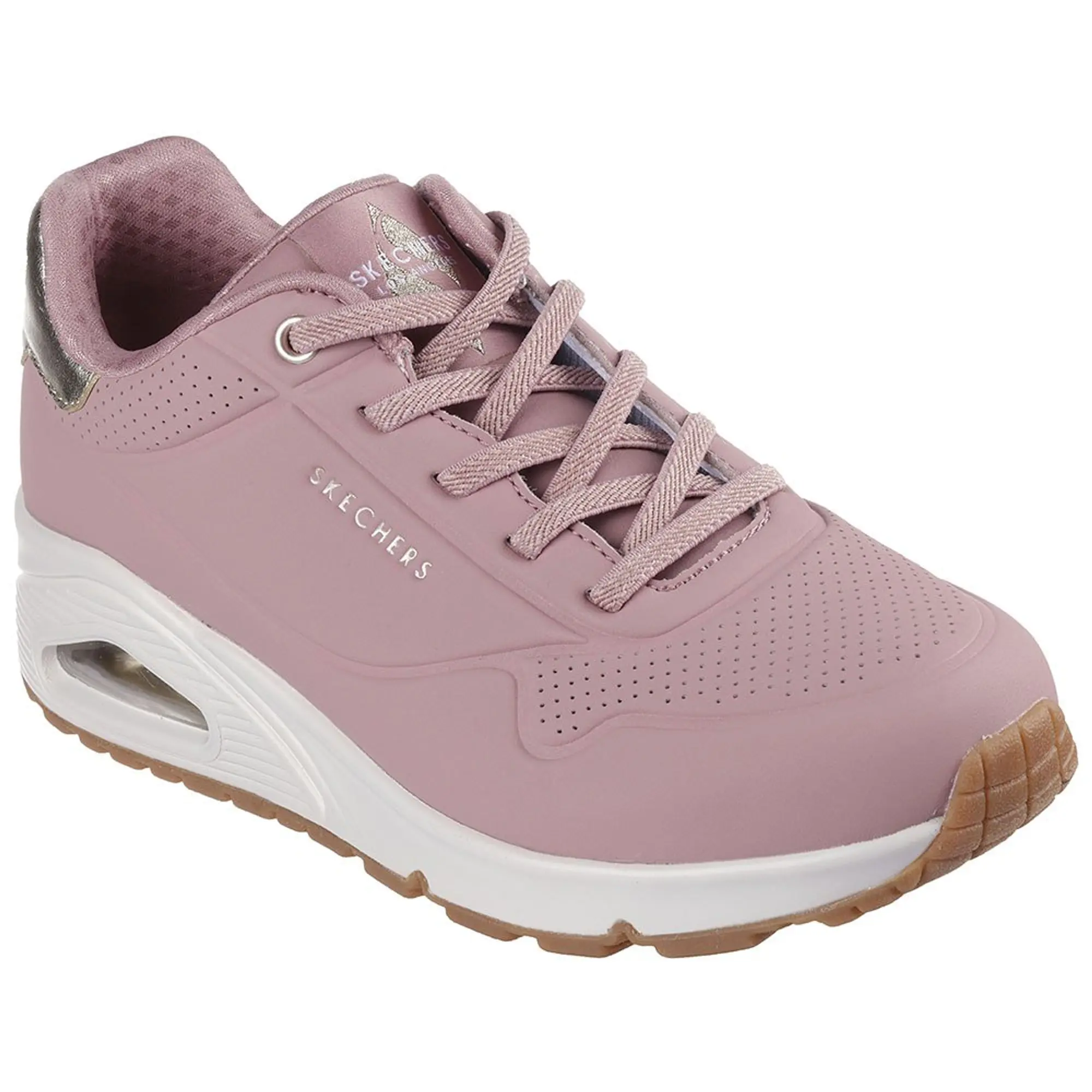 Skechers Women's Uno - Shimmer Away Sneaker in Rose