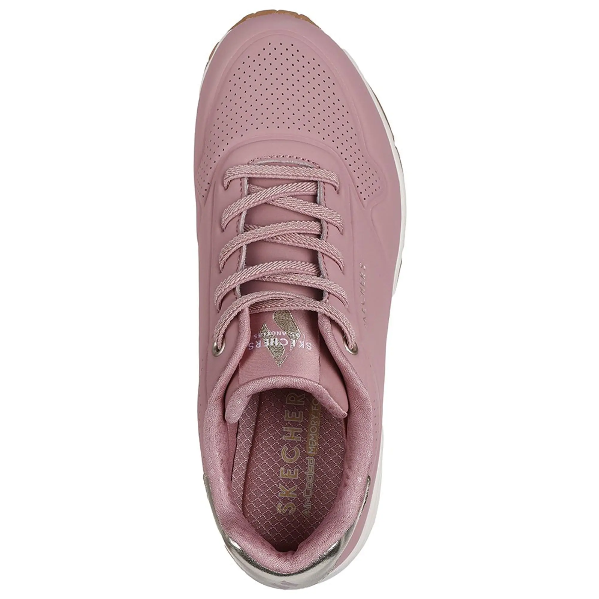 Skechers Women's Uno - Shimmer Away Sneaker in Rose