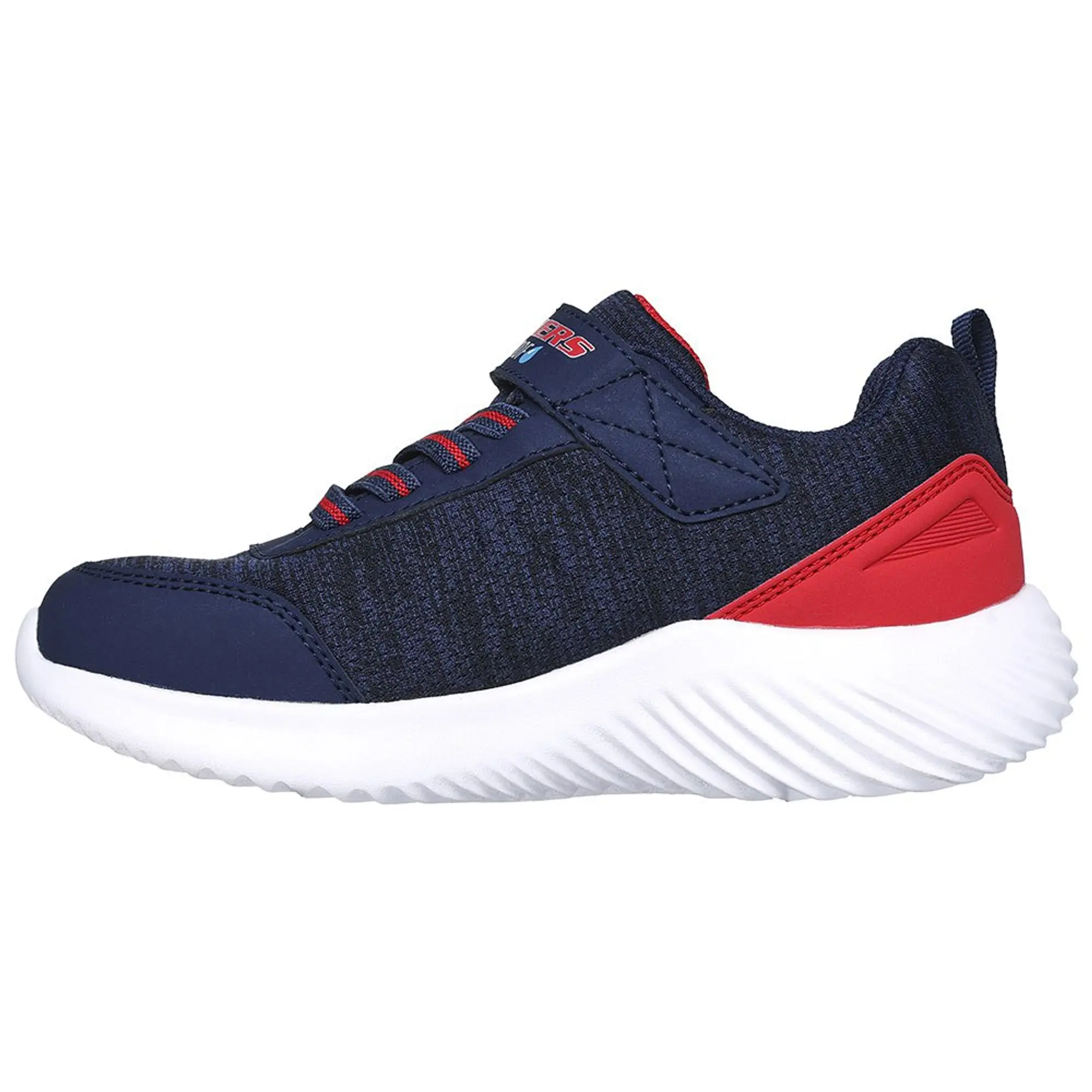 Skechers Boy's Bounder - Dripper Drop Sneaker in Navy Blue/Red