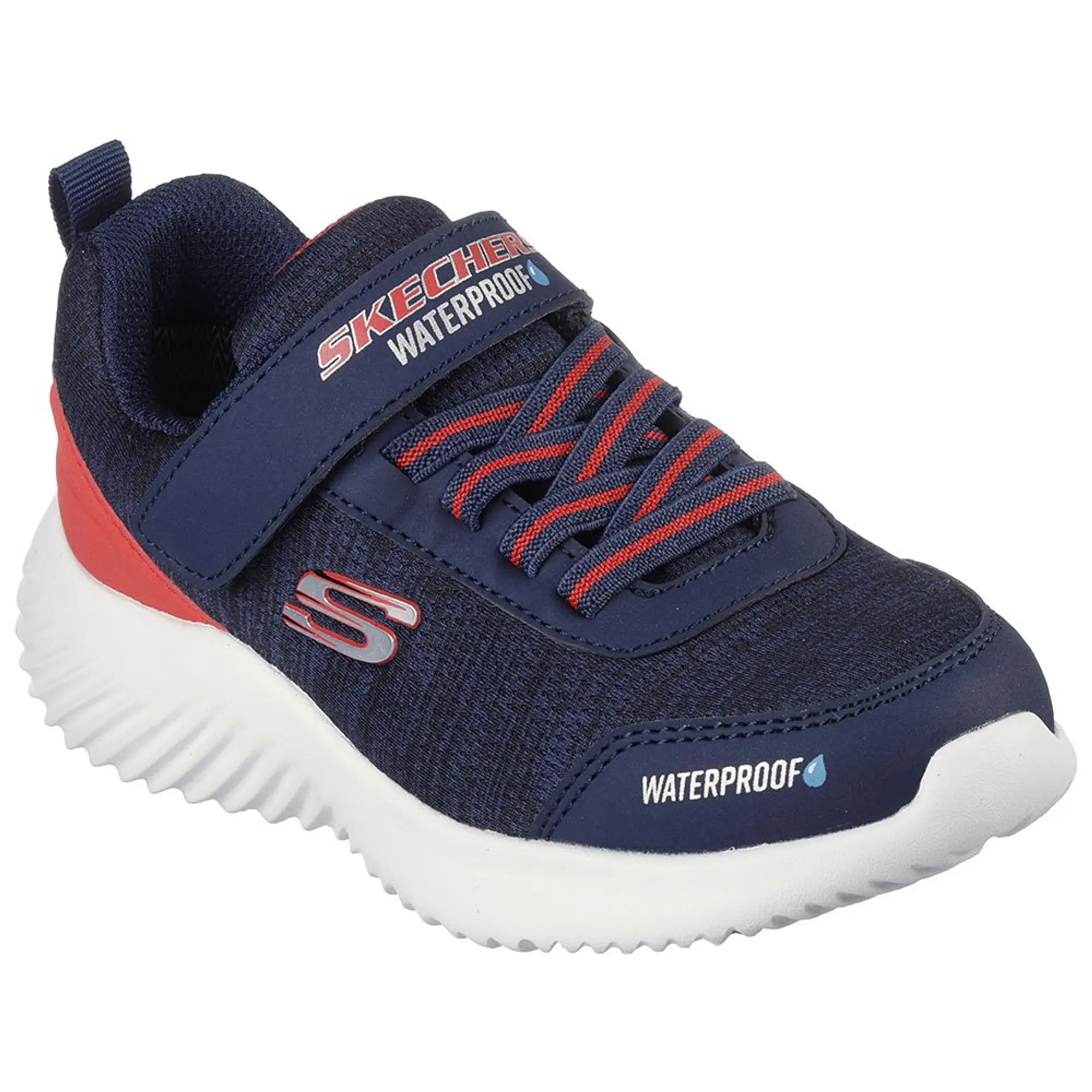 Skechers Boy's Bounder - Dripper Drop Sneaker in Navy Blue/Red