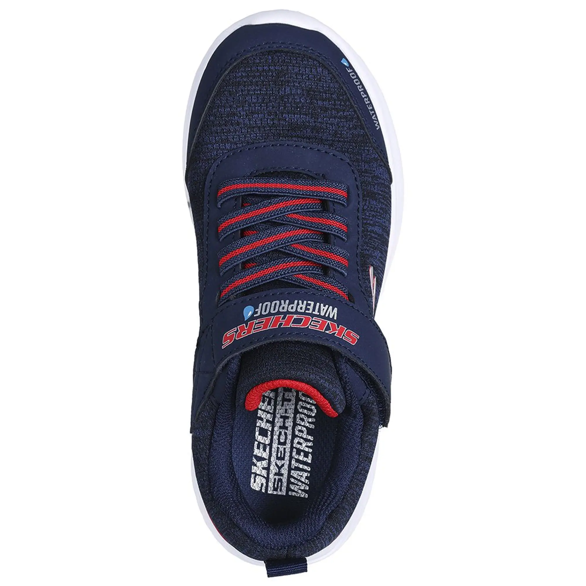 Skechers Boy's Bounder - Dripper Drop Sneaker in Navy Blue/Red