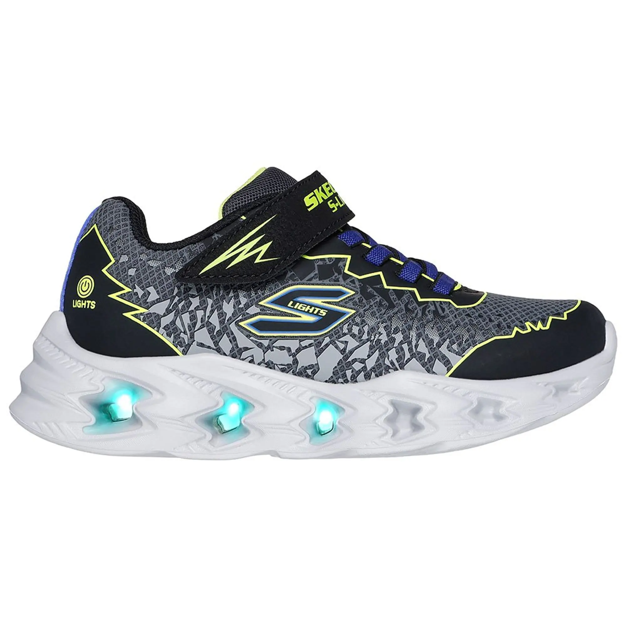 Skechers Boy's S Lights: Vortex 2.0 - Zorento Sneaker in Black/Yellow