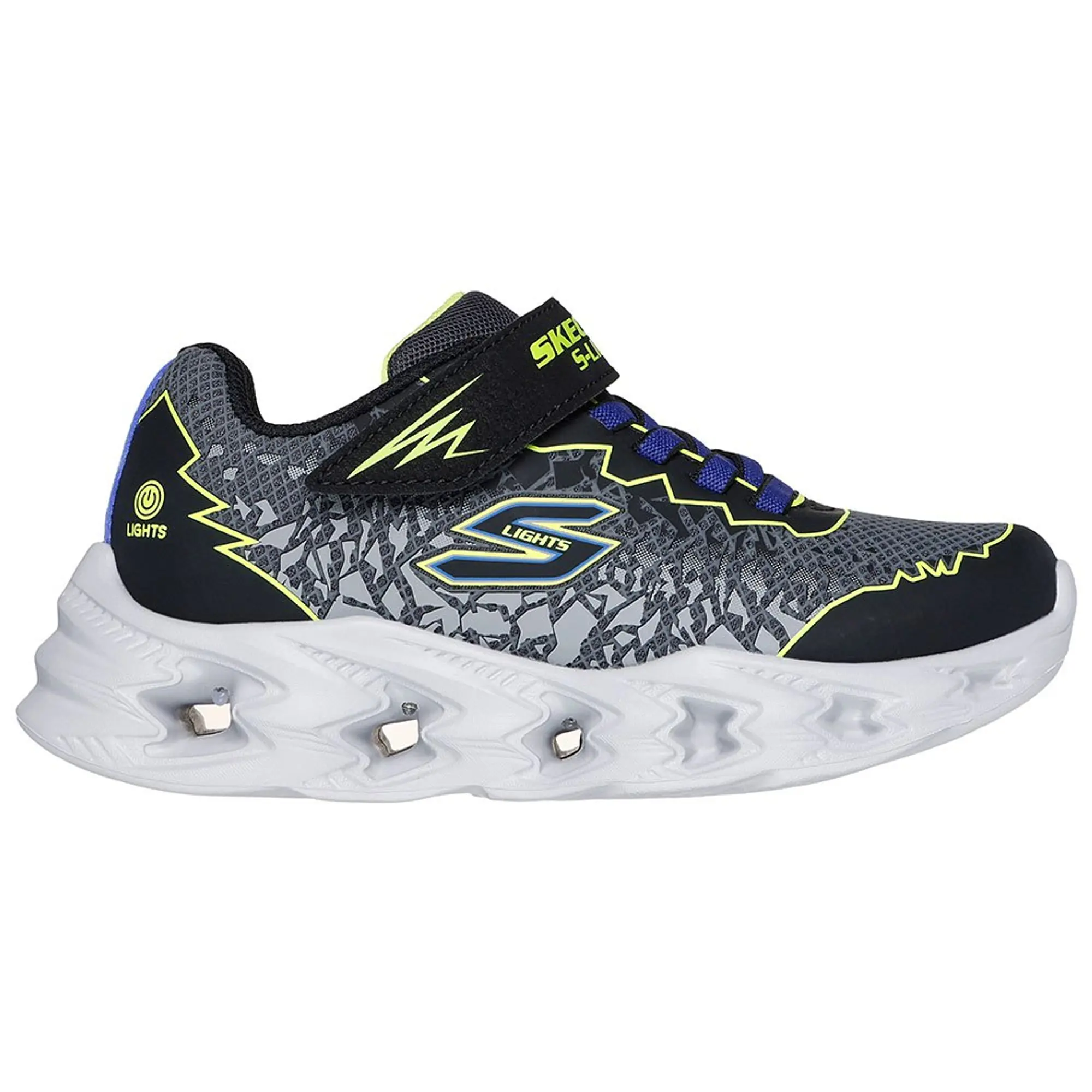 Skechers Boy's S Lights: Vortex 2.0 - Zorento Sneaker in Black/Yellow