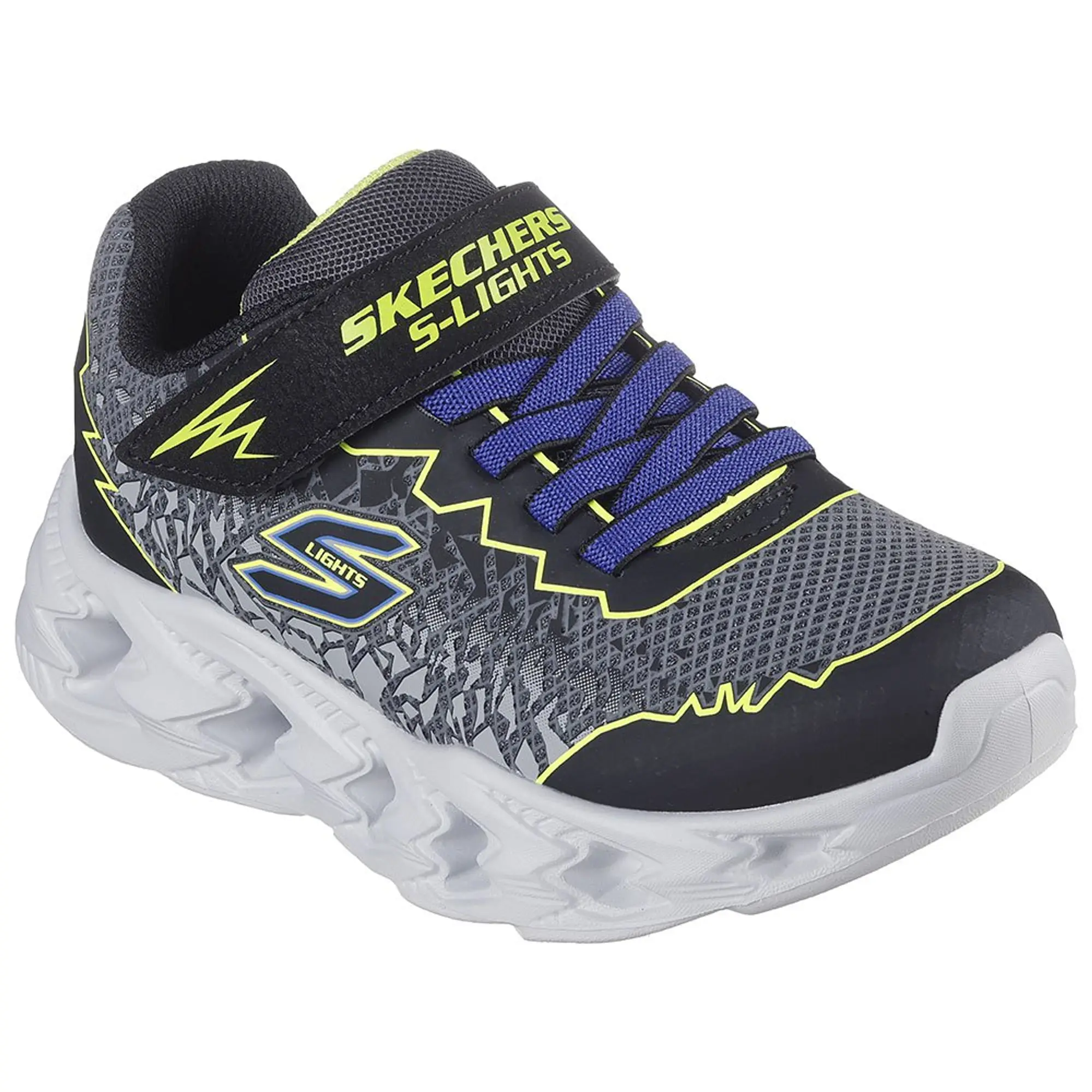Skechers Boy's S Lights: Vortex 2.0 - Zorento Sneaker in Black/Yellow