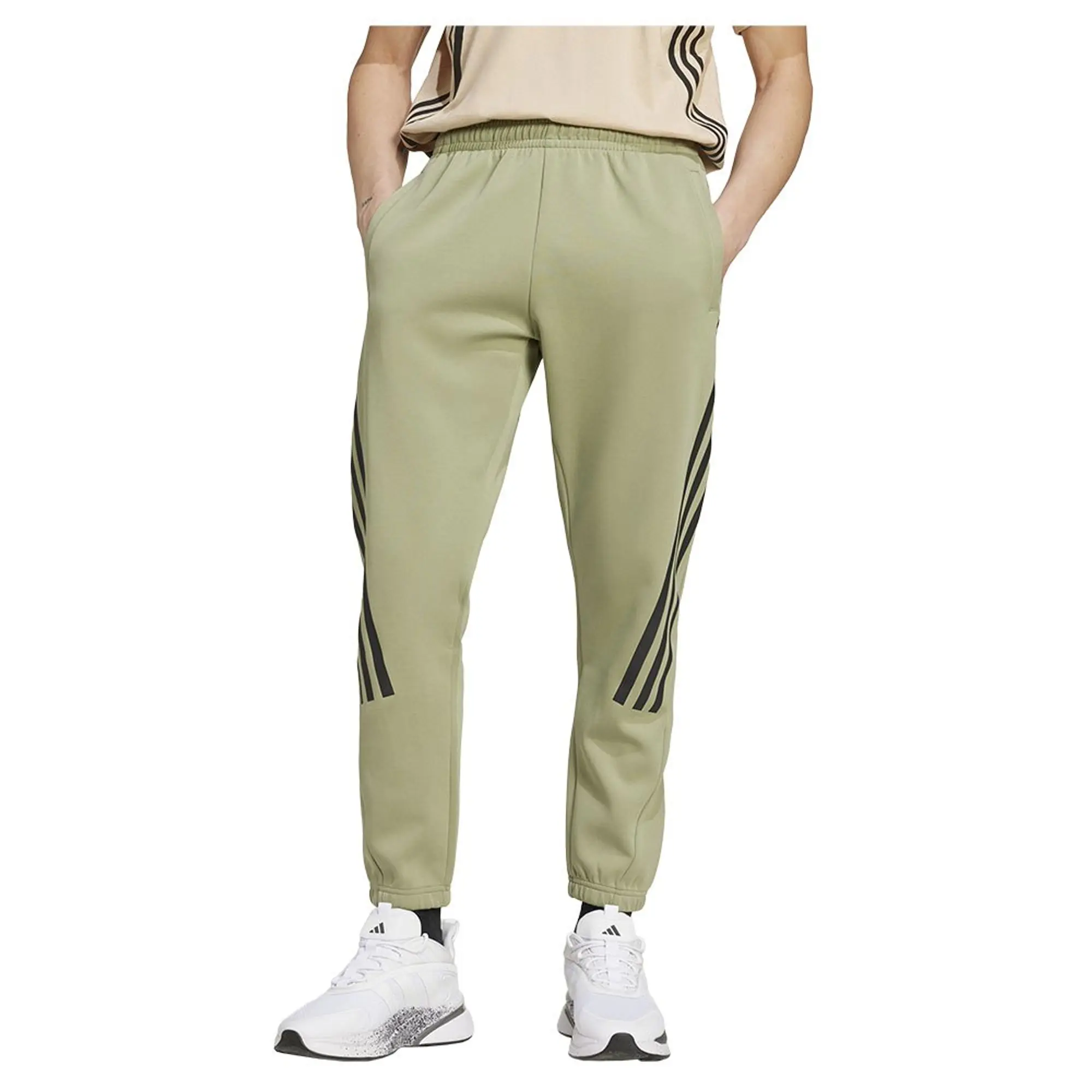 adidas Men's Future Icons 3 Stripes Pants, Tent Green