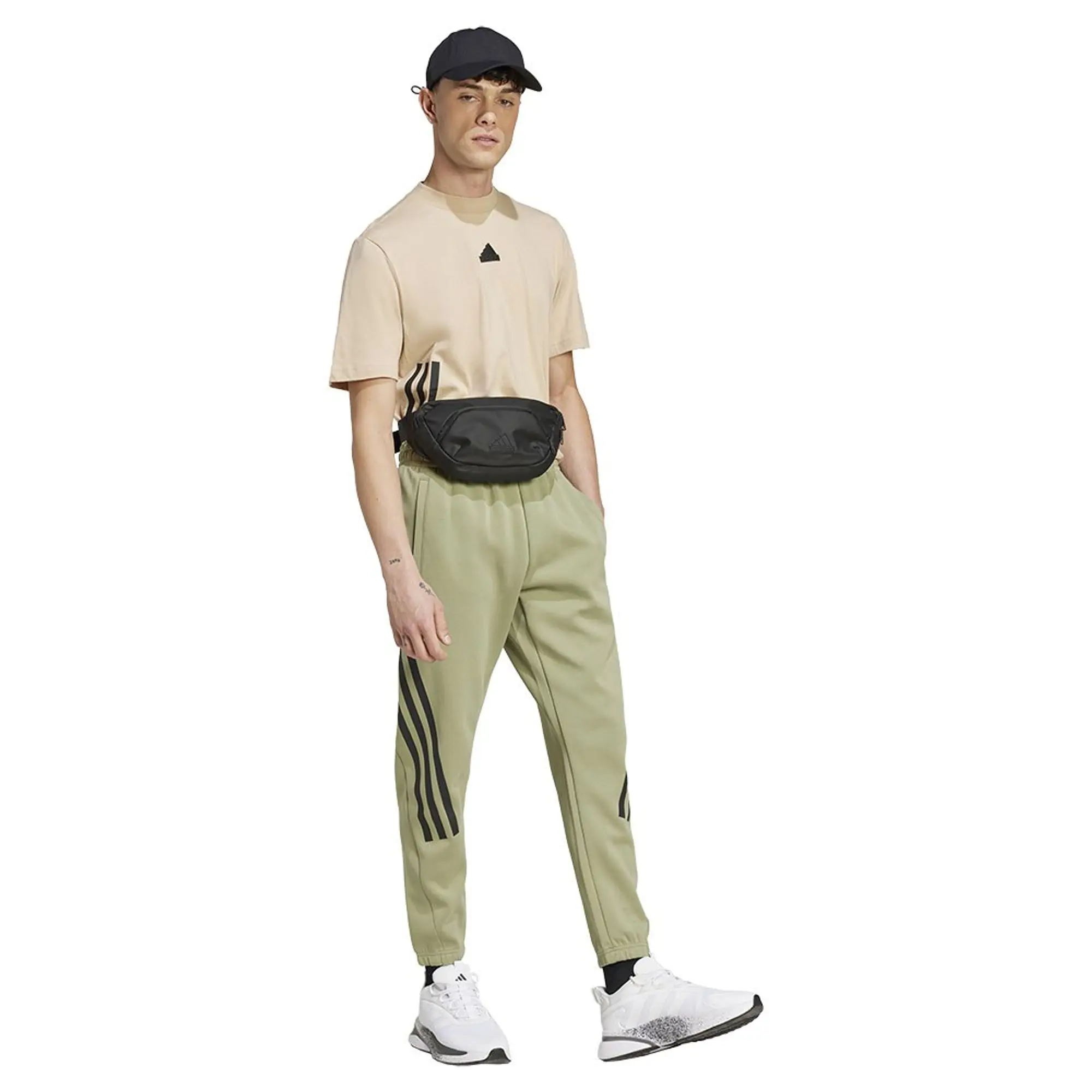 adidas Men's Future Icons 3 Stripes Pants, Tent Green