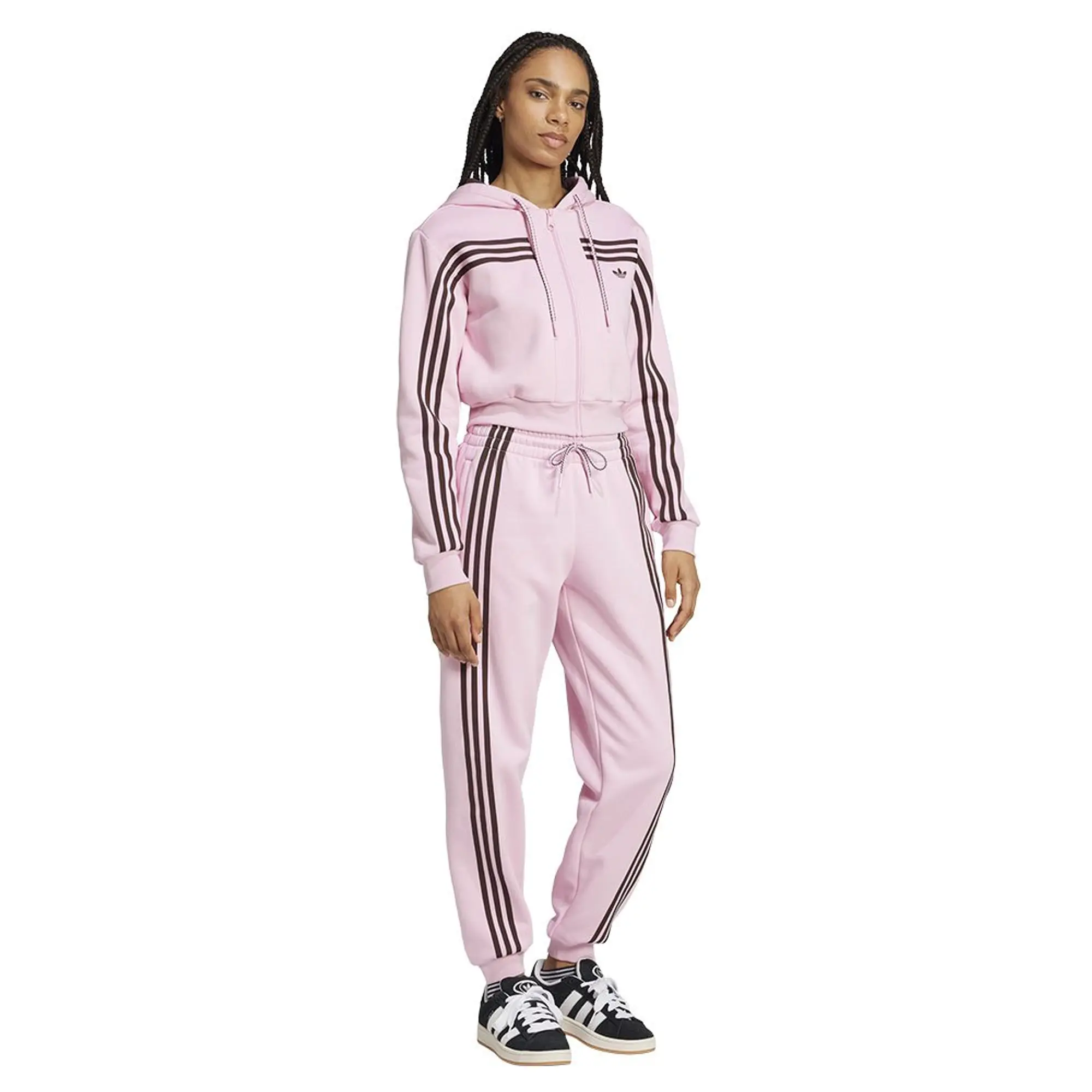 adidas Originals Womens 70s 3-Stripes Fleece Jogger - Pink - Size S - Pink
