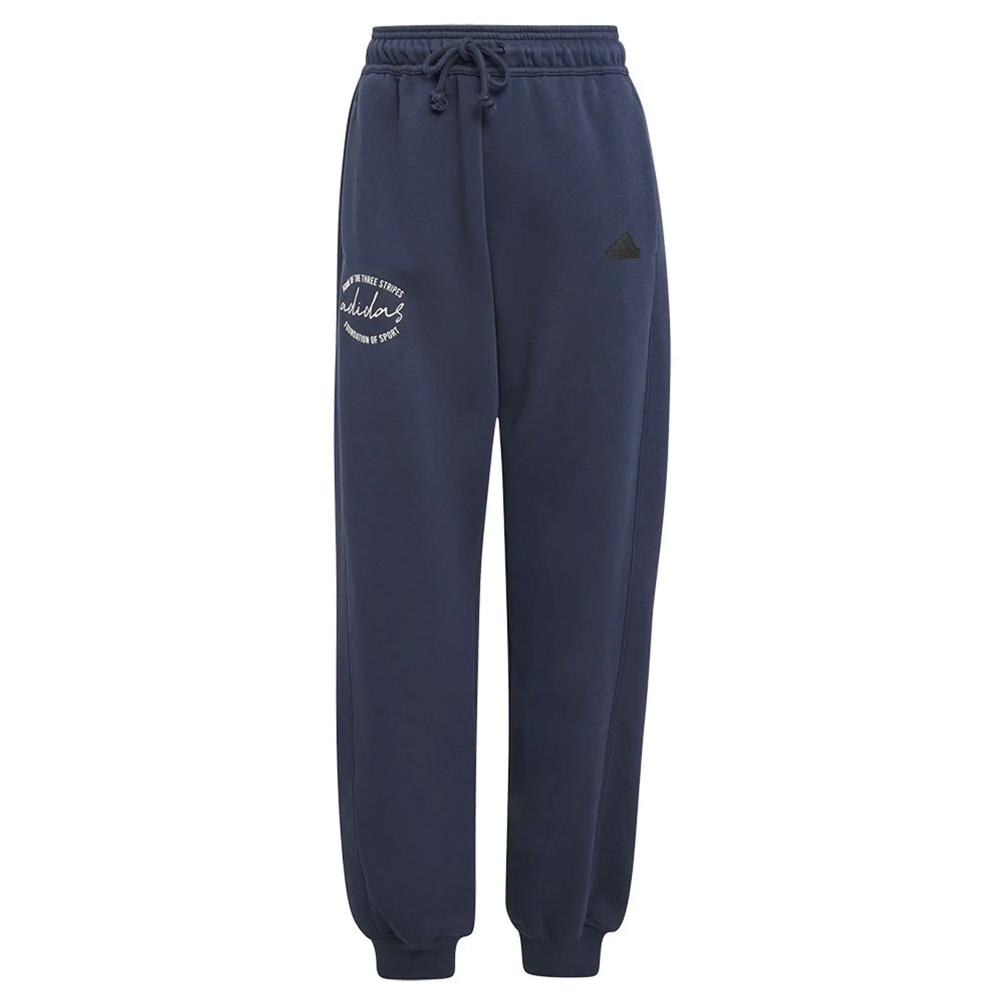 adidas Signature Graphic Print Fleece Loose Joggers - Black