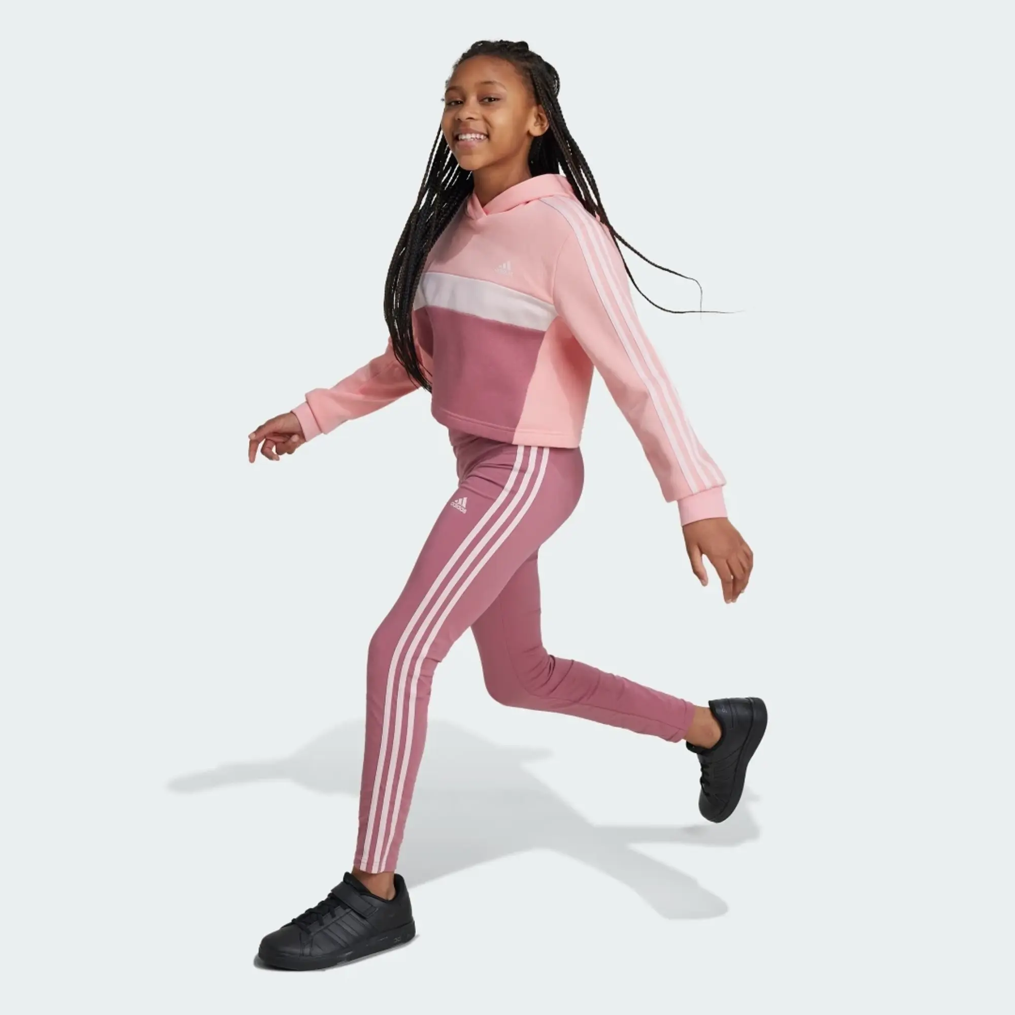 adidas Tiberio 3-Stripes Colorblock Fleece Leggings Set Kids