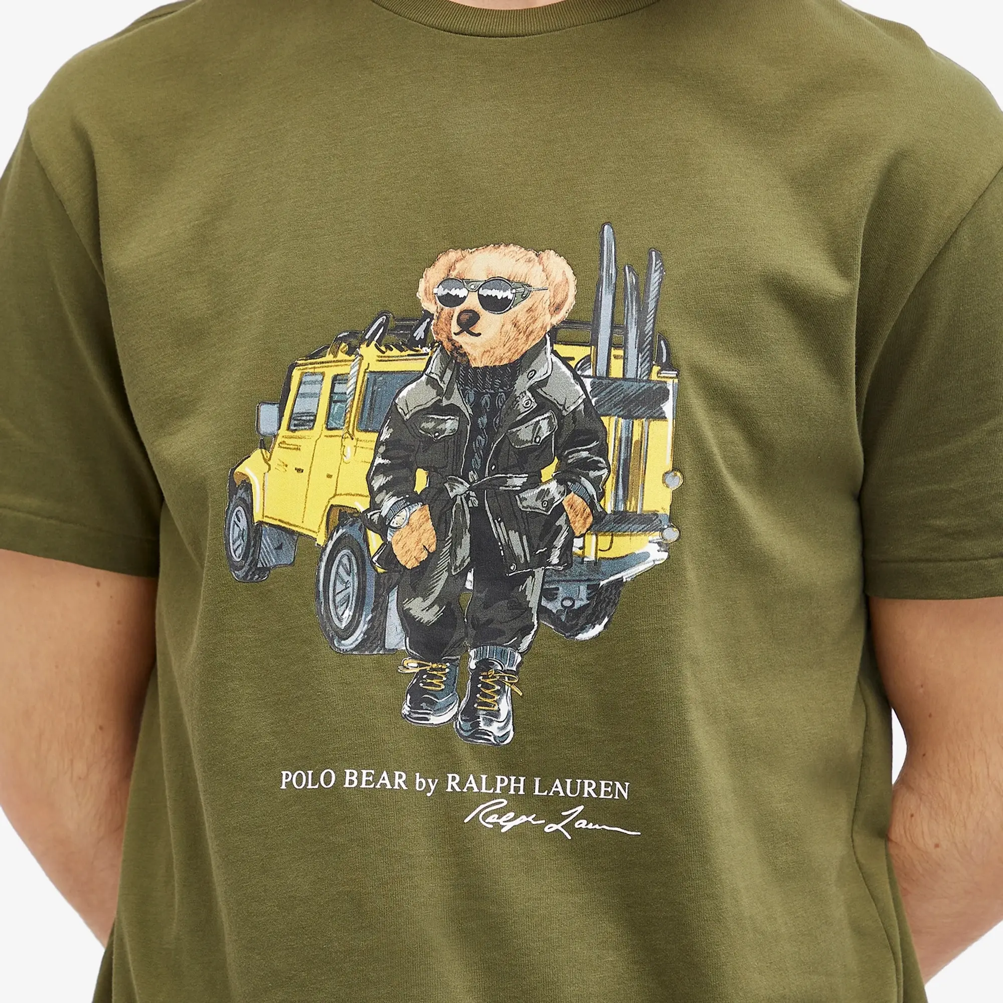 Polo Ralph Lauren Men's Defender Bear T-Shirt Cr24 New Olive Defender Bear
