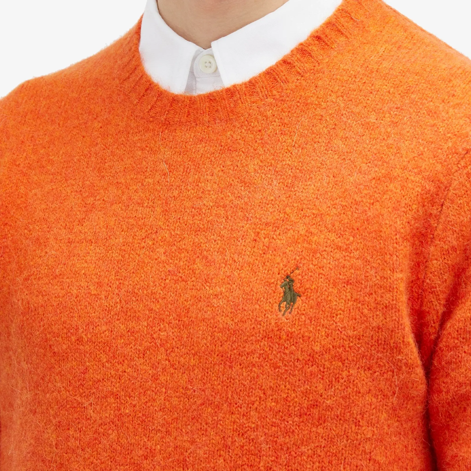 Polo Ralph Lauren Men's Standard Fit Alpaca Knit Sweater Jaffa Orange Heather