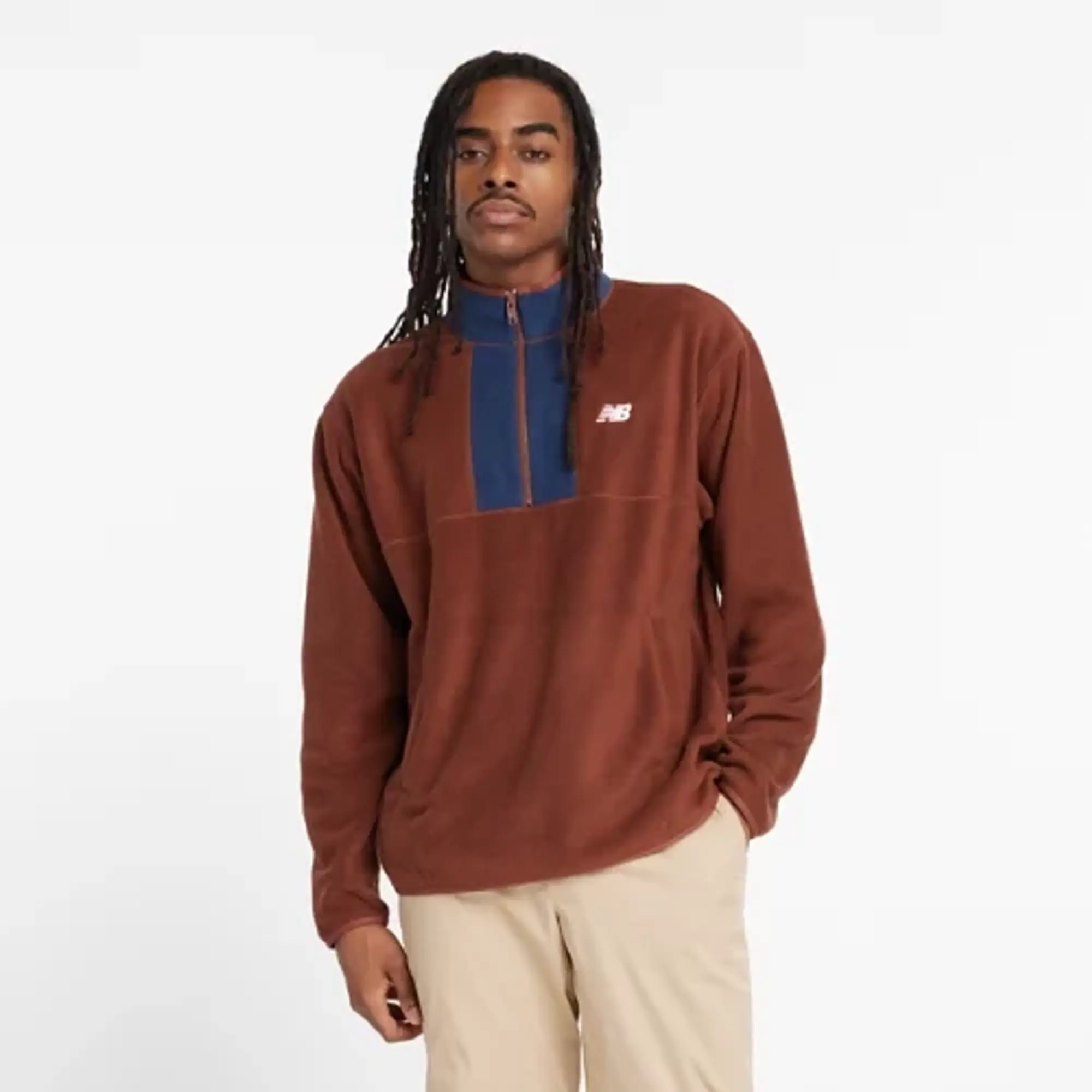 Sweatshirt New Balance Polar Fleece 1/2 Zip Rich Oak Xl