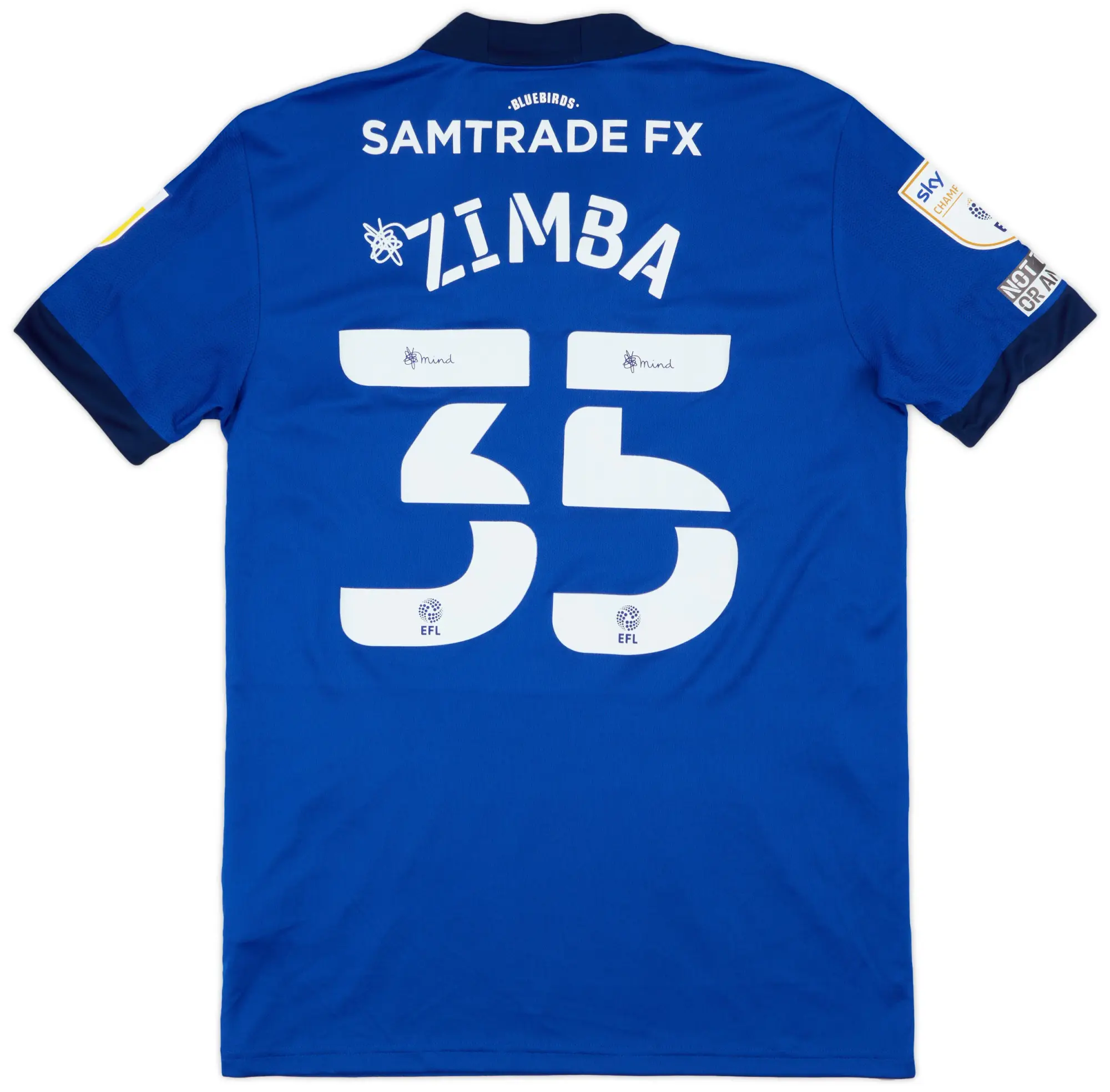 adidas 2021-22 Cardiff Match Issue Home Shirt Zimba #35