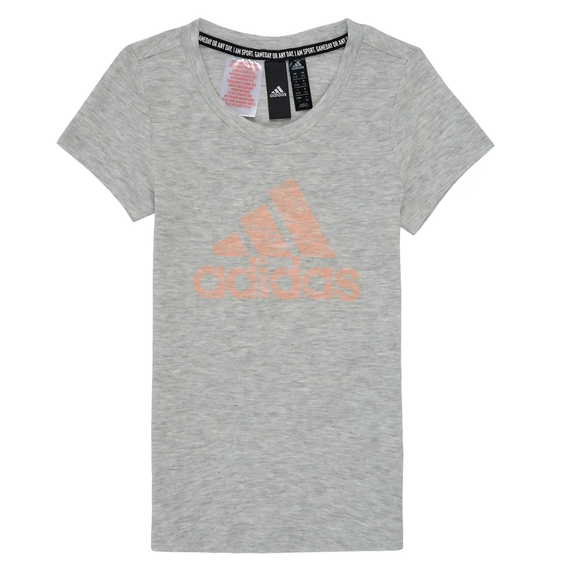adidas  JG A MHE TEE  girls's Children's T shirt in Grey
