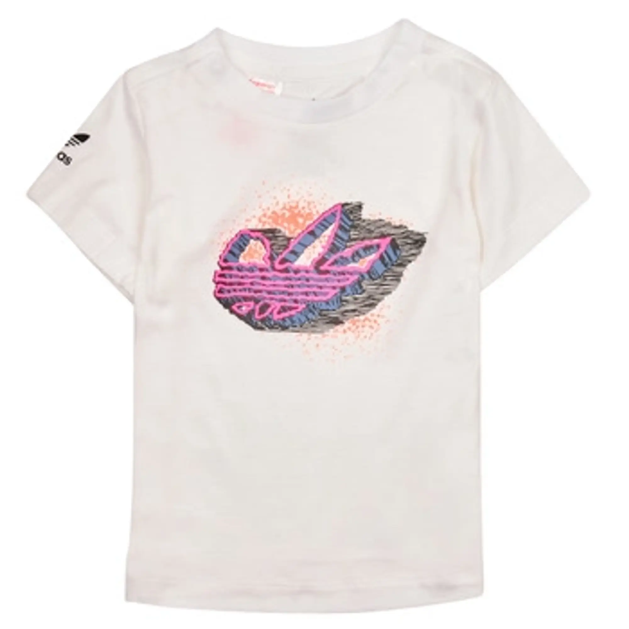 adidas    girls's Children's T shirt in White