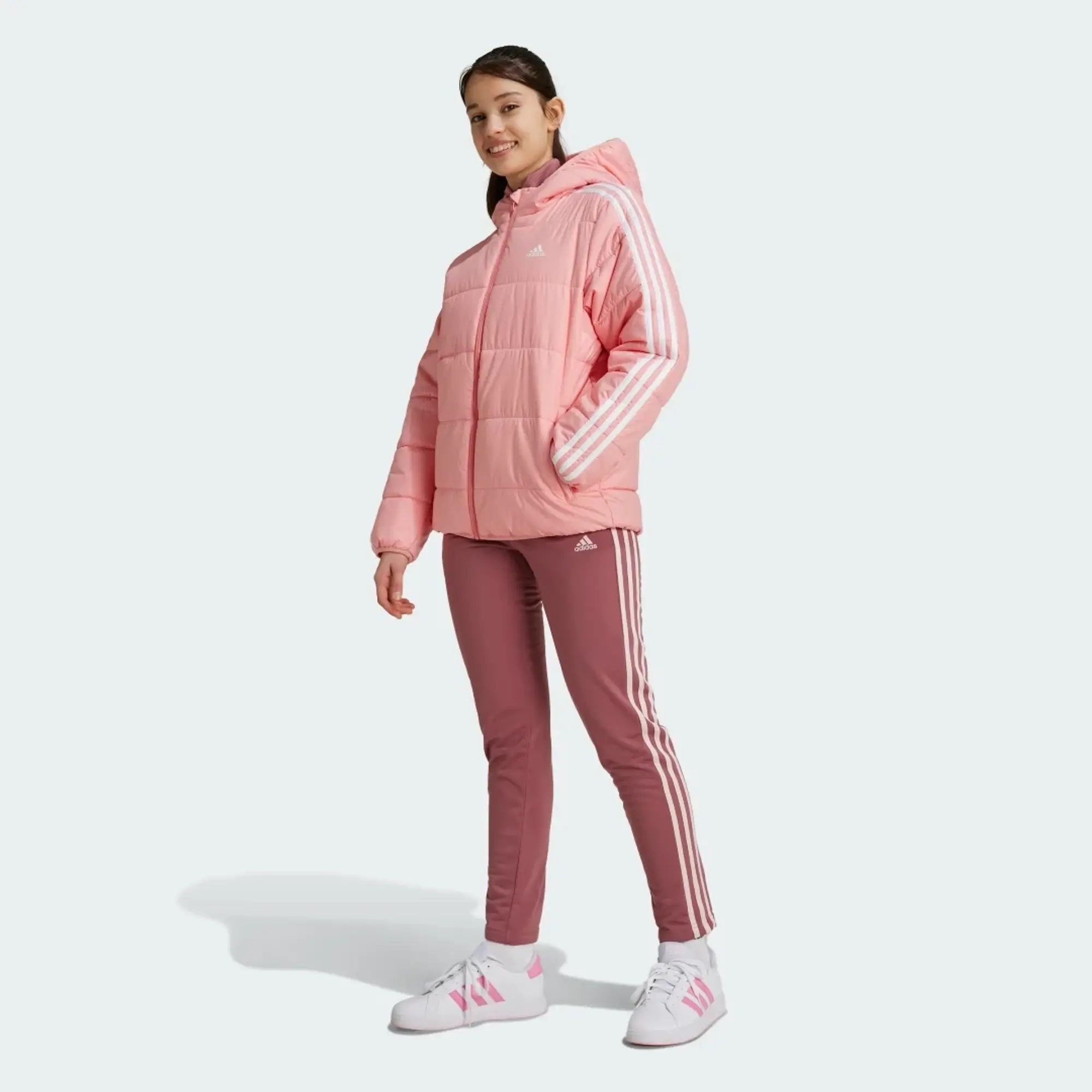 adidas  Essentials 3-Stripes Padded Jacket  girls's Children's Jacket in Pink