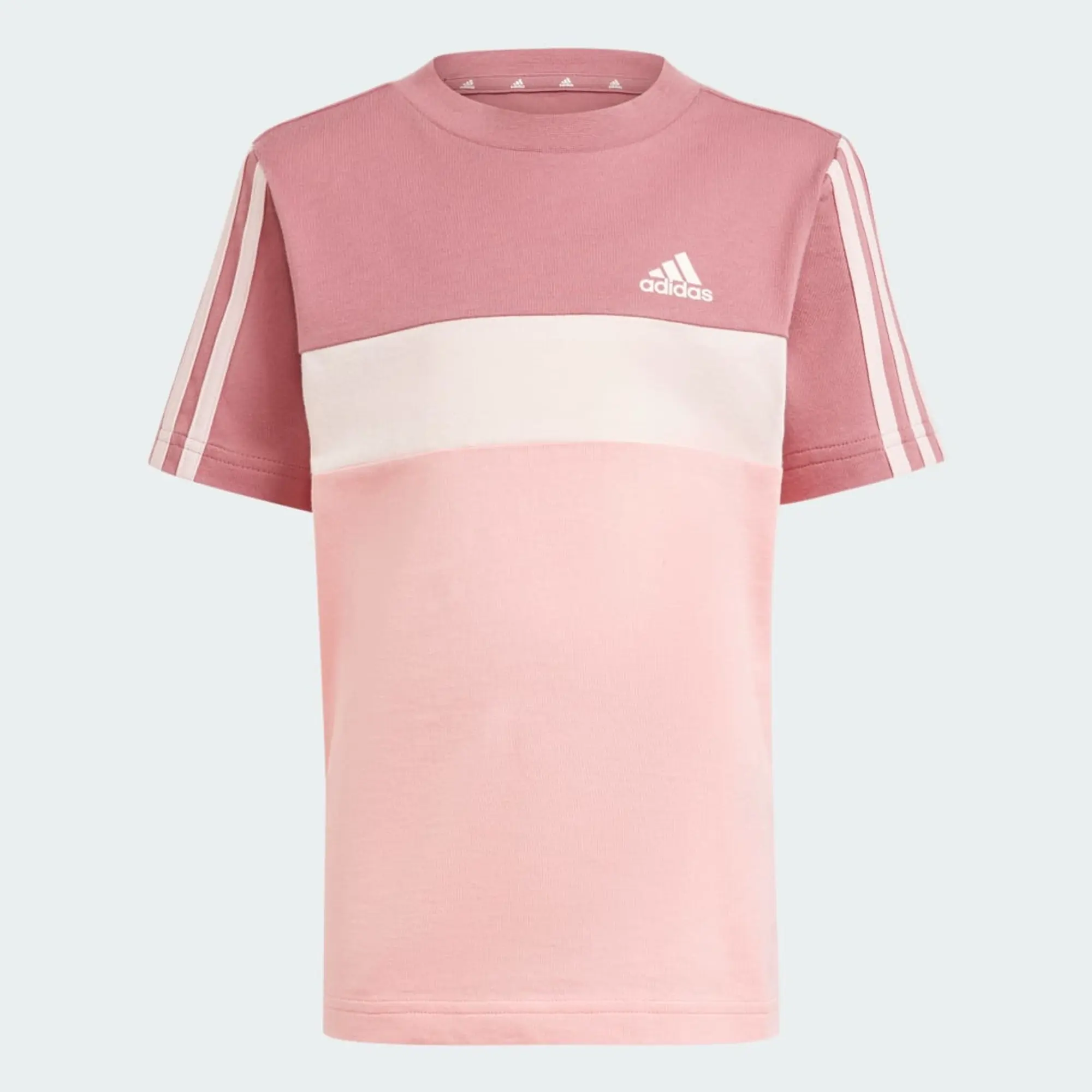 adidas  Tiberio 3-Stripes Colorblock Cotton T-Shirt  girls's Children's T shirt in Pink