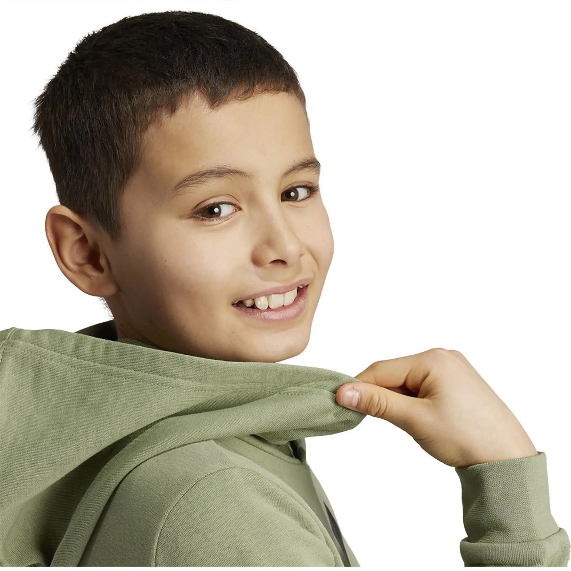 adidas  Essentials Two-Colored Big Logo Cotton Hoodie  boys's Children's sweatshirt in Green