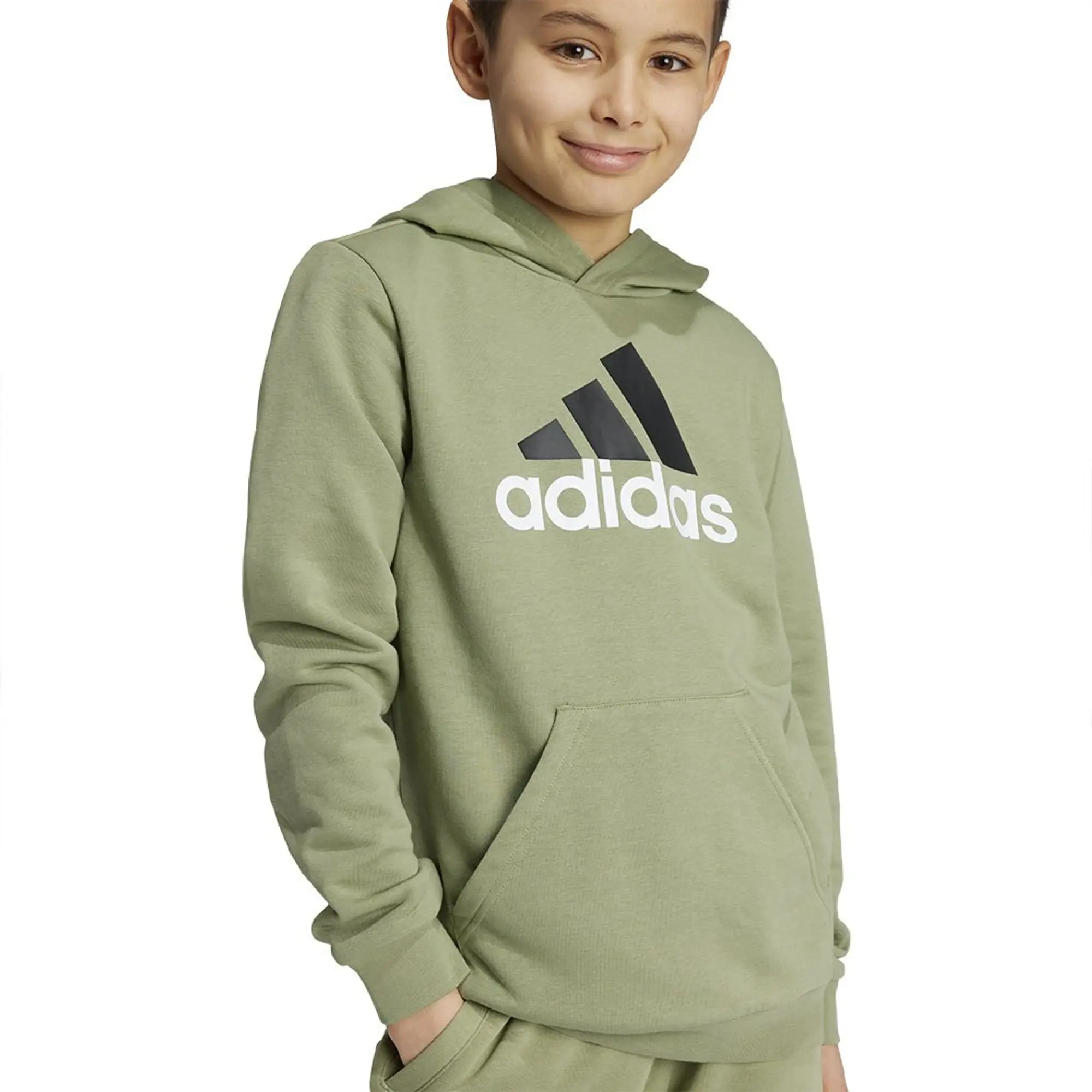 adidas  Essentials Two-Colored Big Logo Cotton Hoodie  boys's Children's sweatshirt in Green