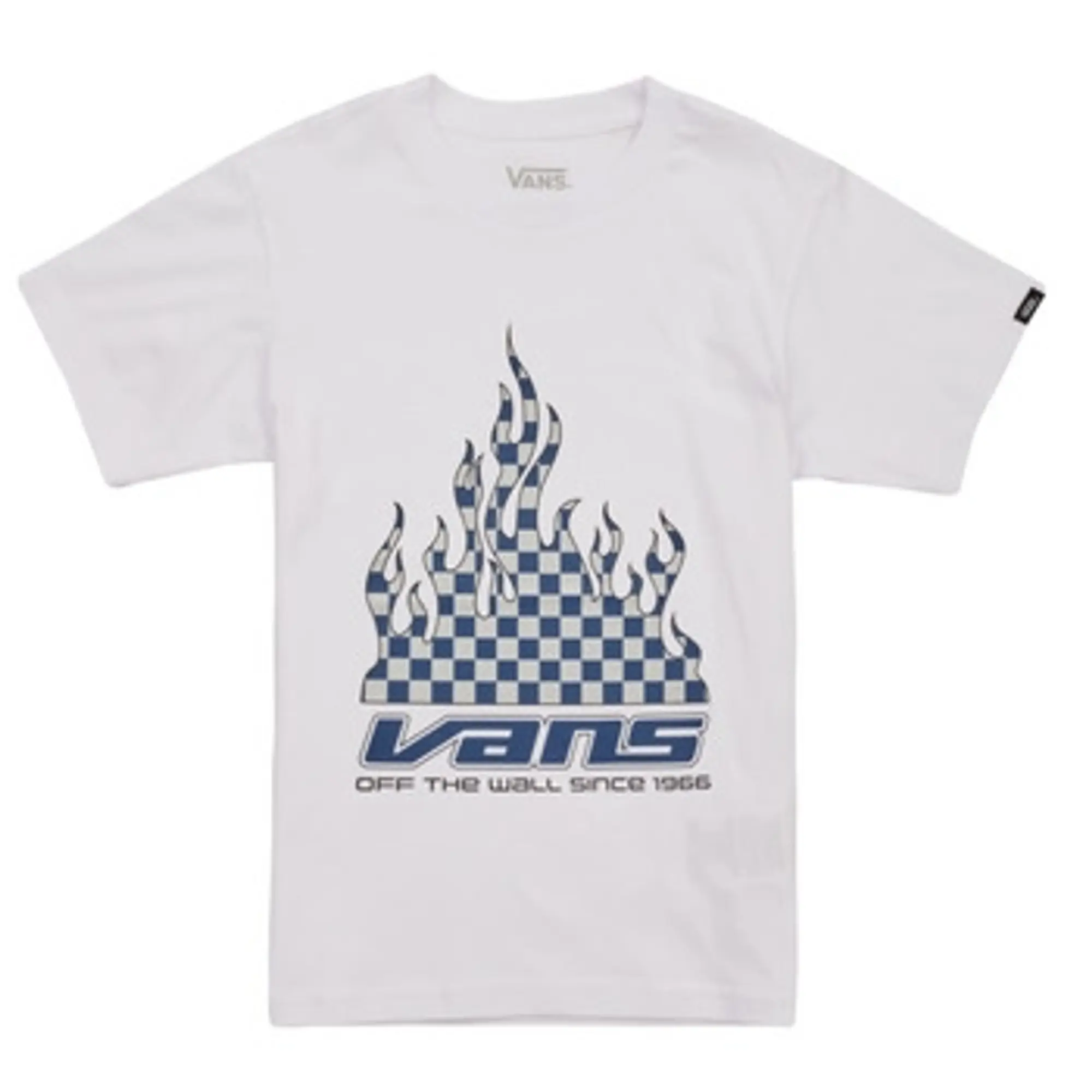 Vans  REFLECTIVE CHECKERBOARD FLAME SS  boys's Children's T shirt in White