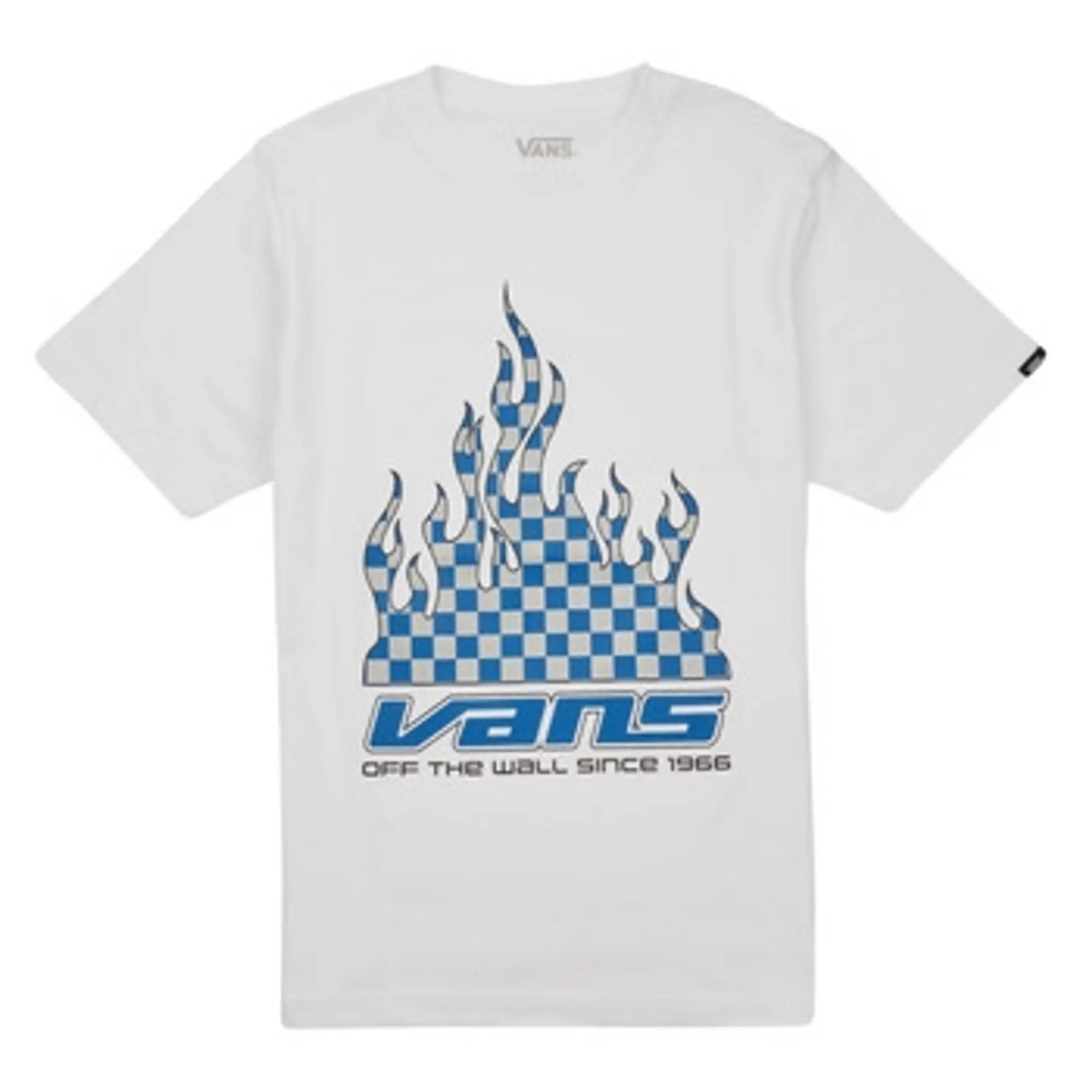 Vans  REFLECTIVE CHECKERBOARD FLAME SS  boys's Children's T shirt in White
