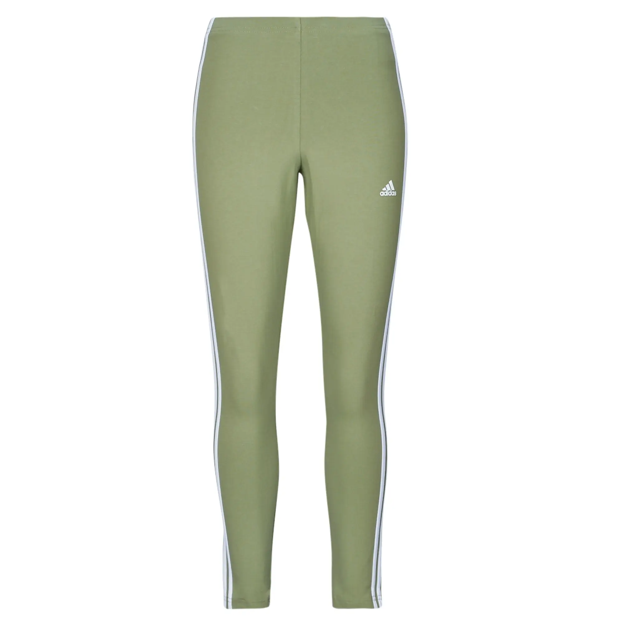 adidas  Essentials 3-Stripes High-Waisted Single Jersey Leggings  women's Tights in Green