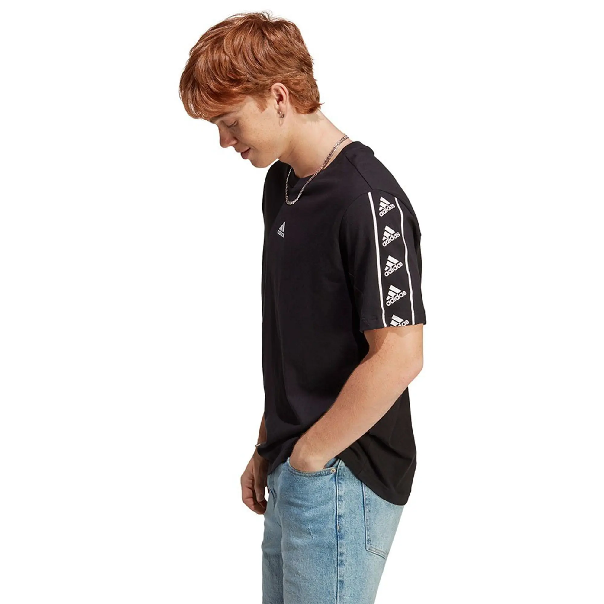 adidas  BL TEE  men's T shirt in Black