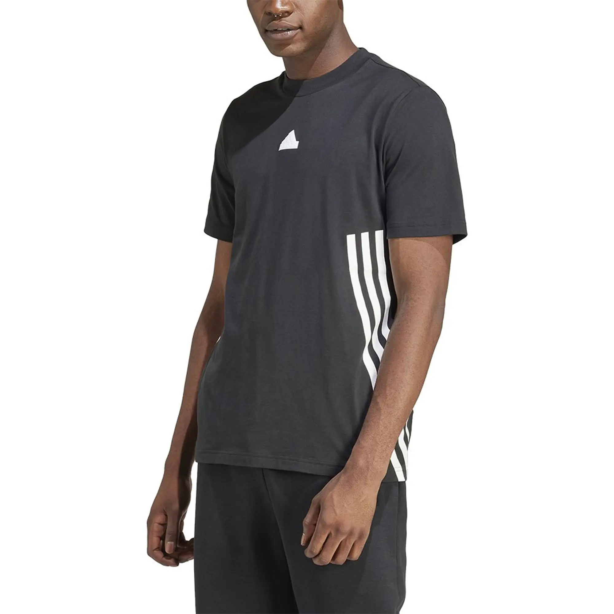Manchester United x adidas Mens Future Icons 3-Stripes T-Shirt Black